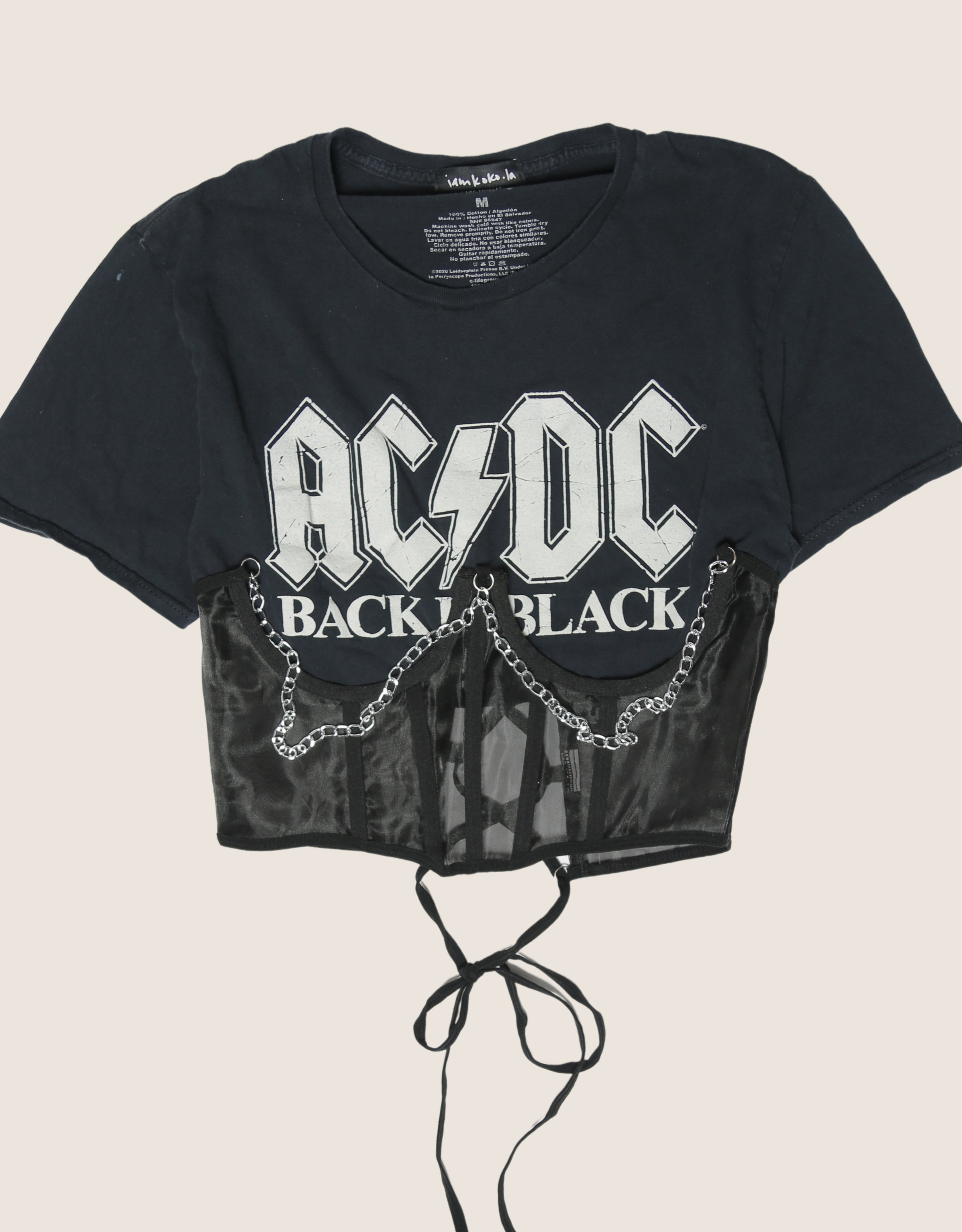 acdc reworked corset waist tee