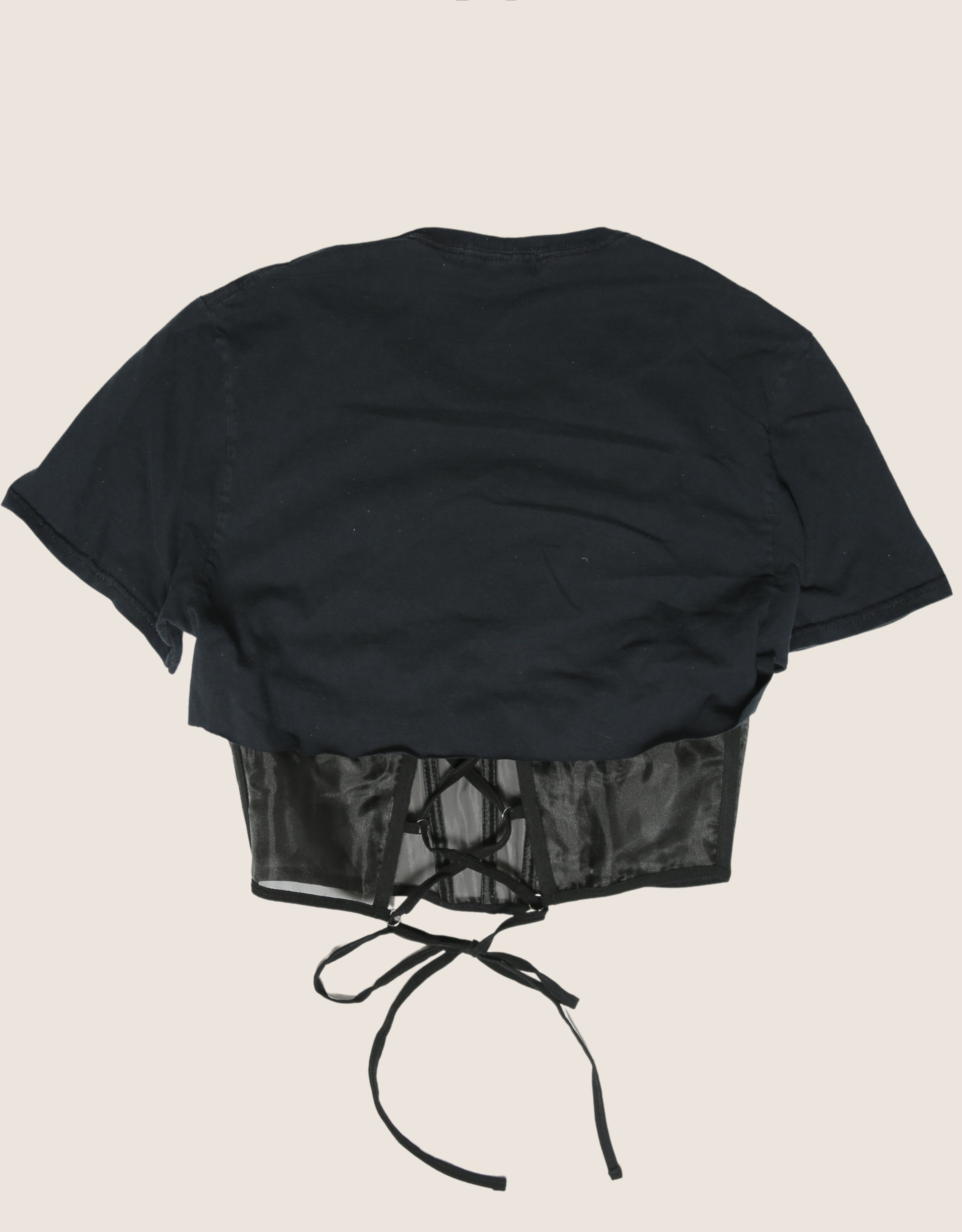 acdc reworked corset waist tee