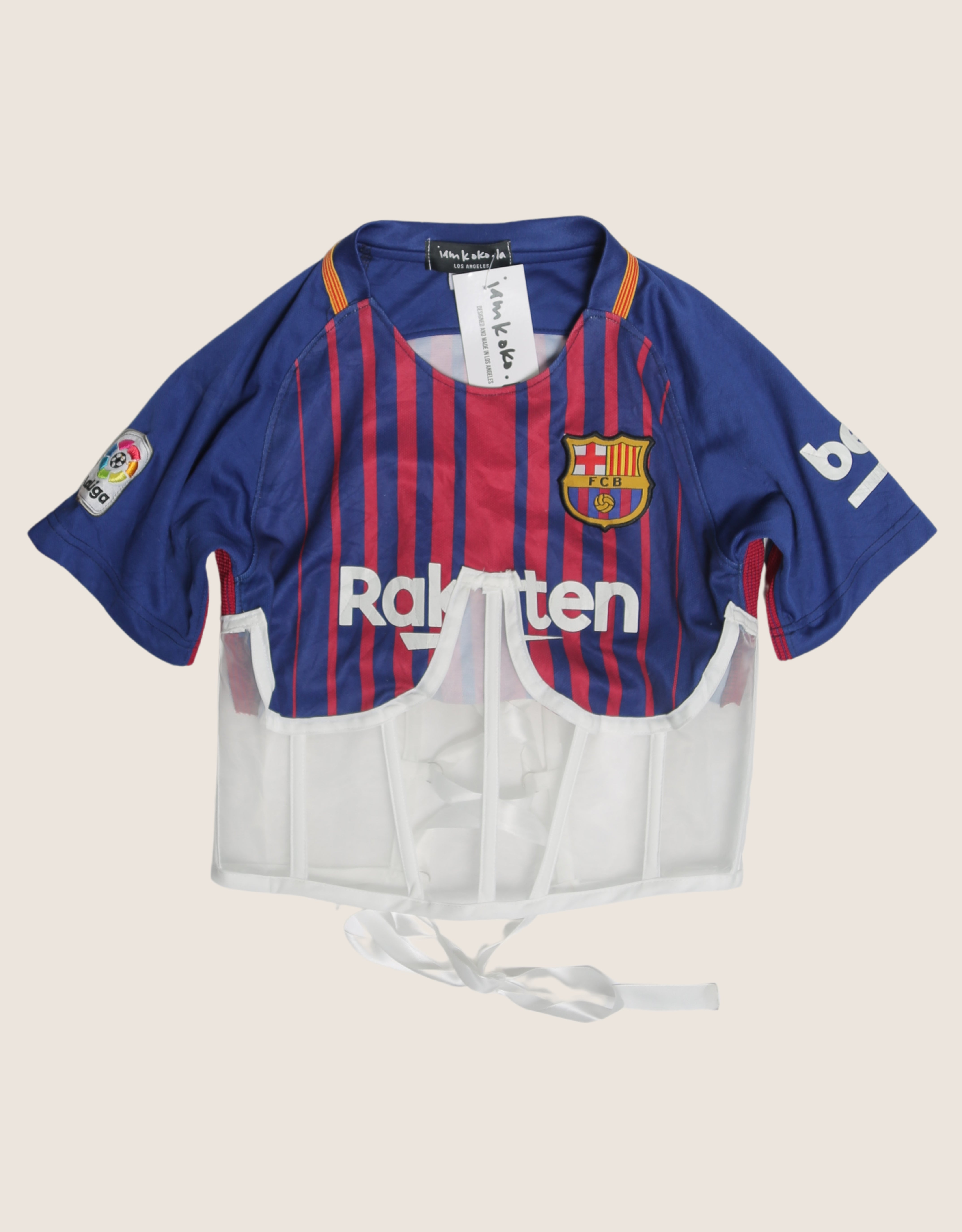 barcelona messi reworked waist corset jersey (xs/s)