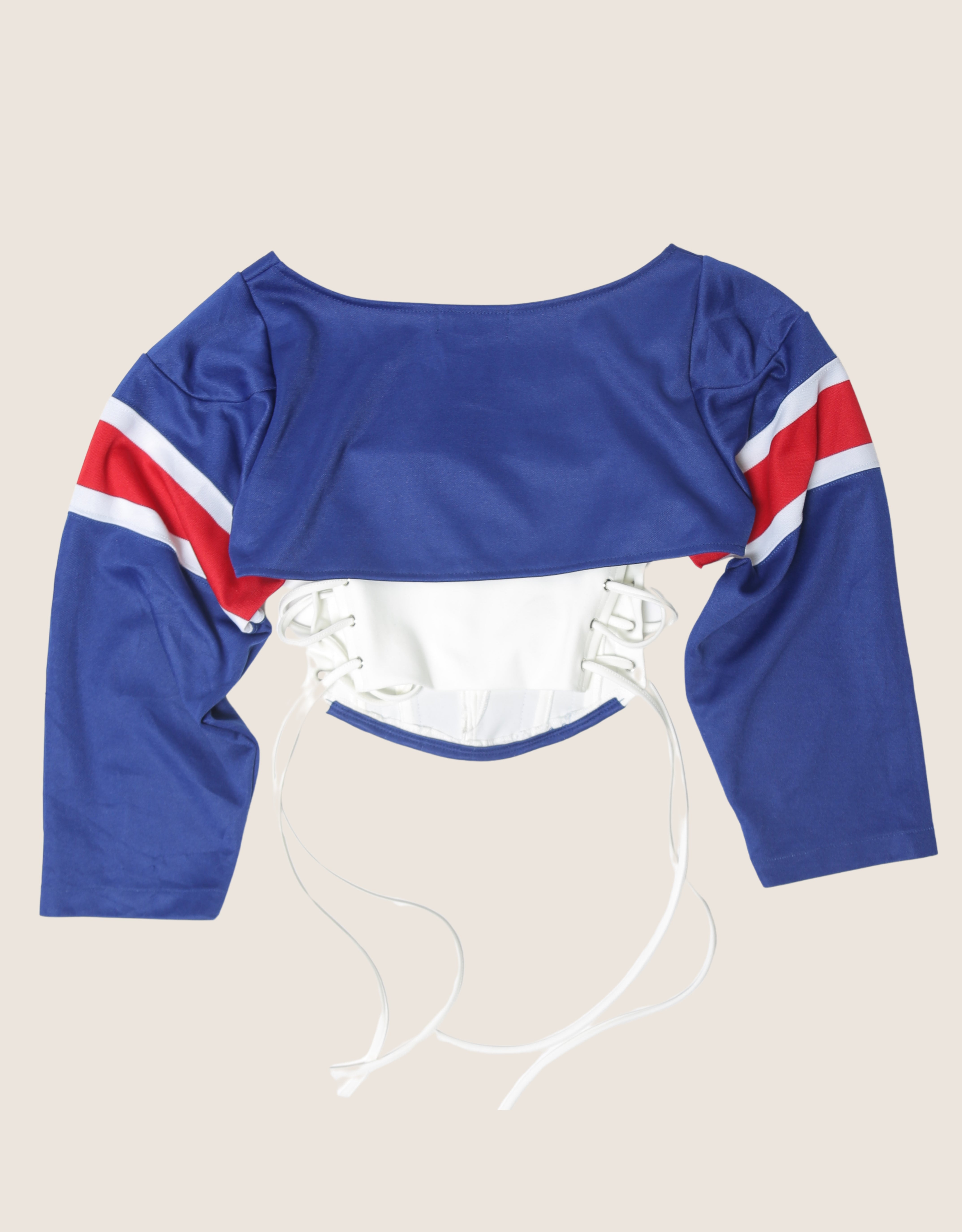 USA reworked cropped corset with matching shrug (S)