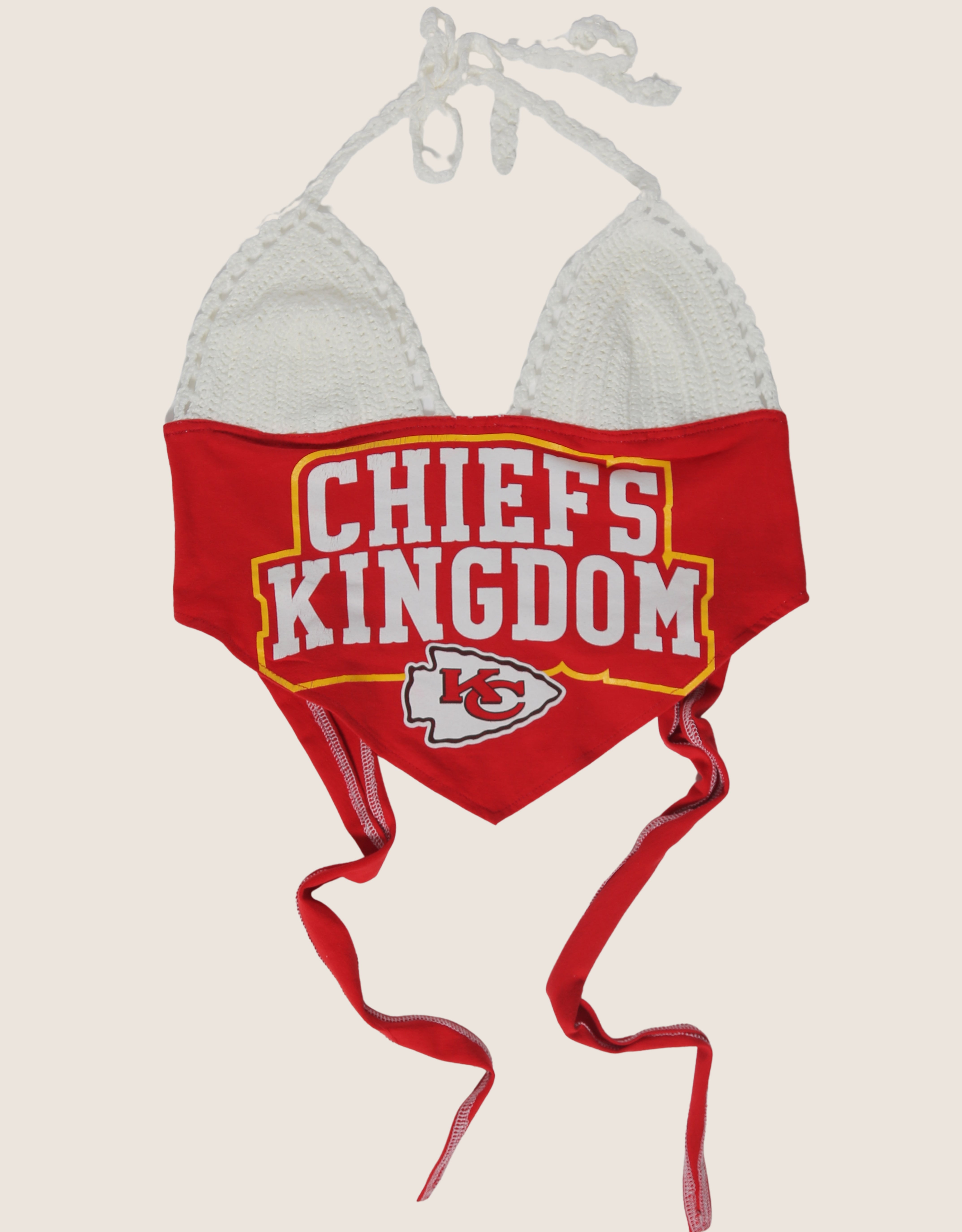 chiefs crochet halter top (m/l)