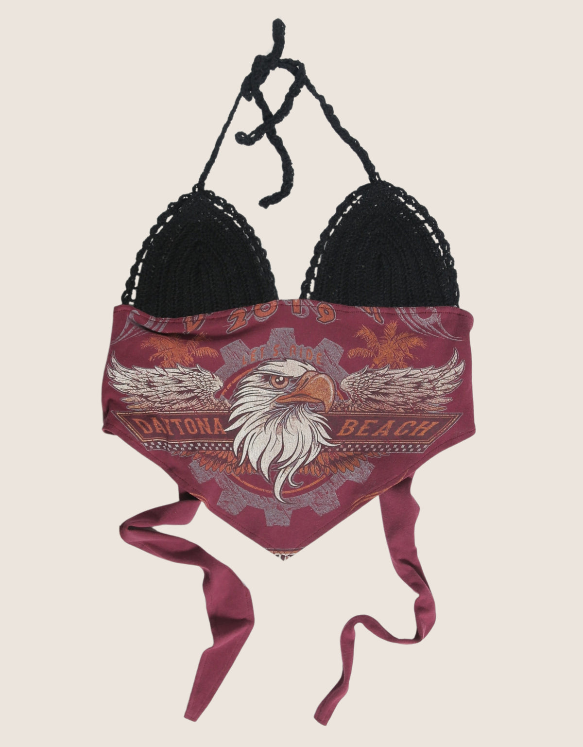daytona beach eagle crochet halter top (L)