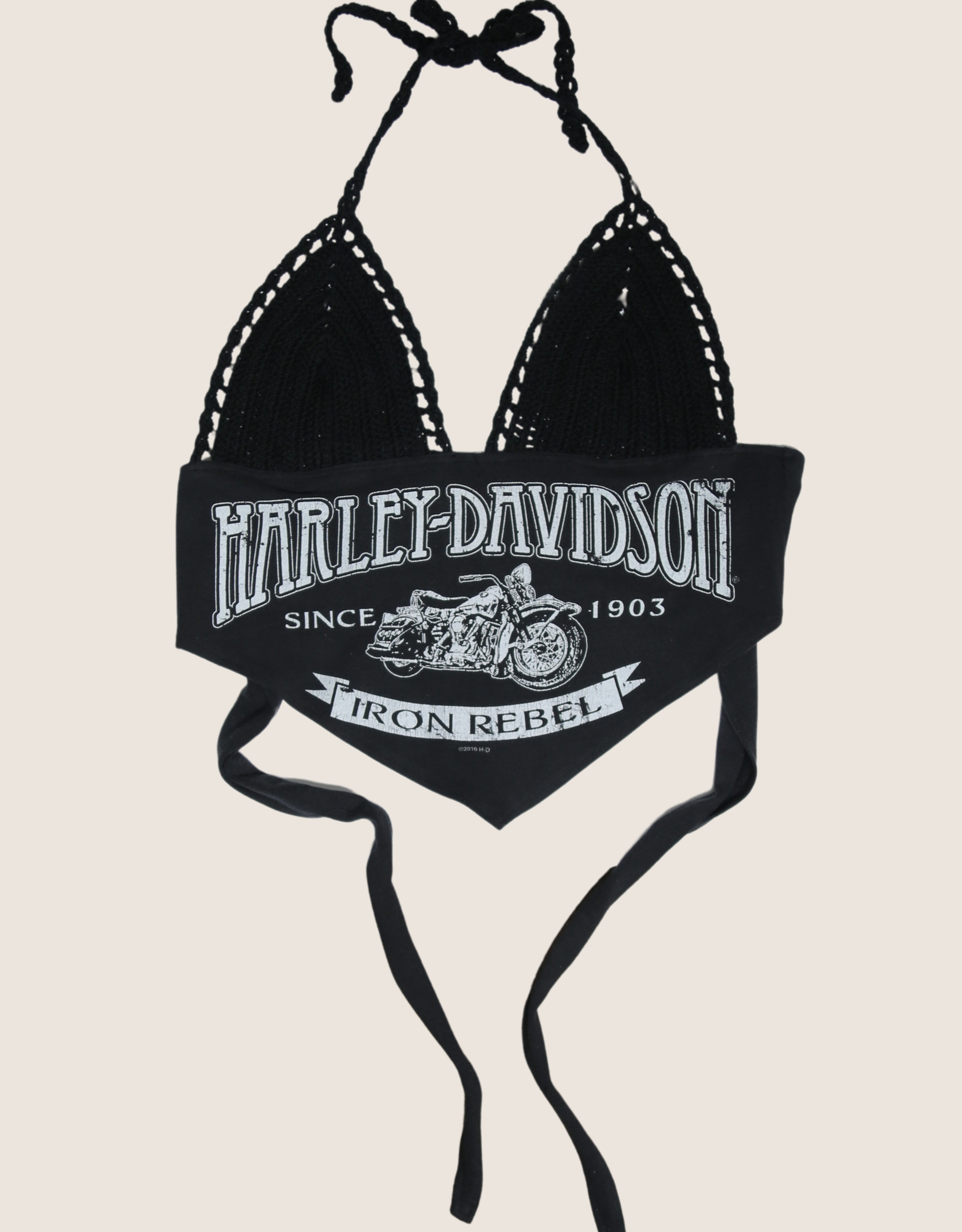 harley rebel crochet halter top (large)