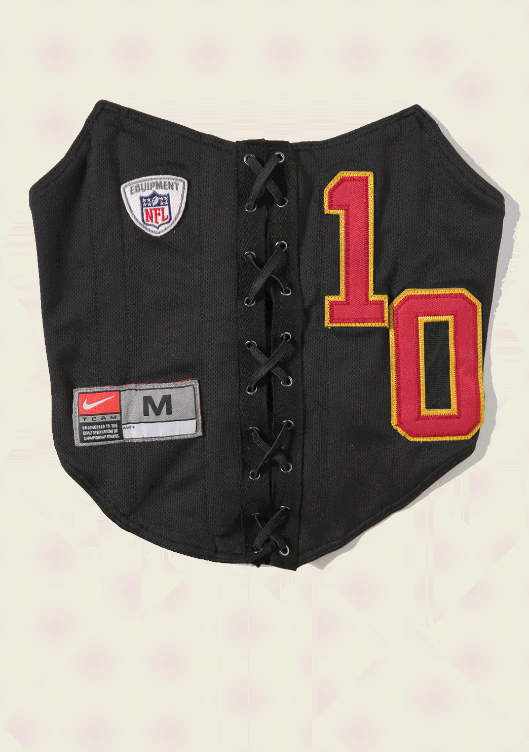 custom reworked lace front jersey corset
