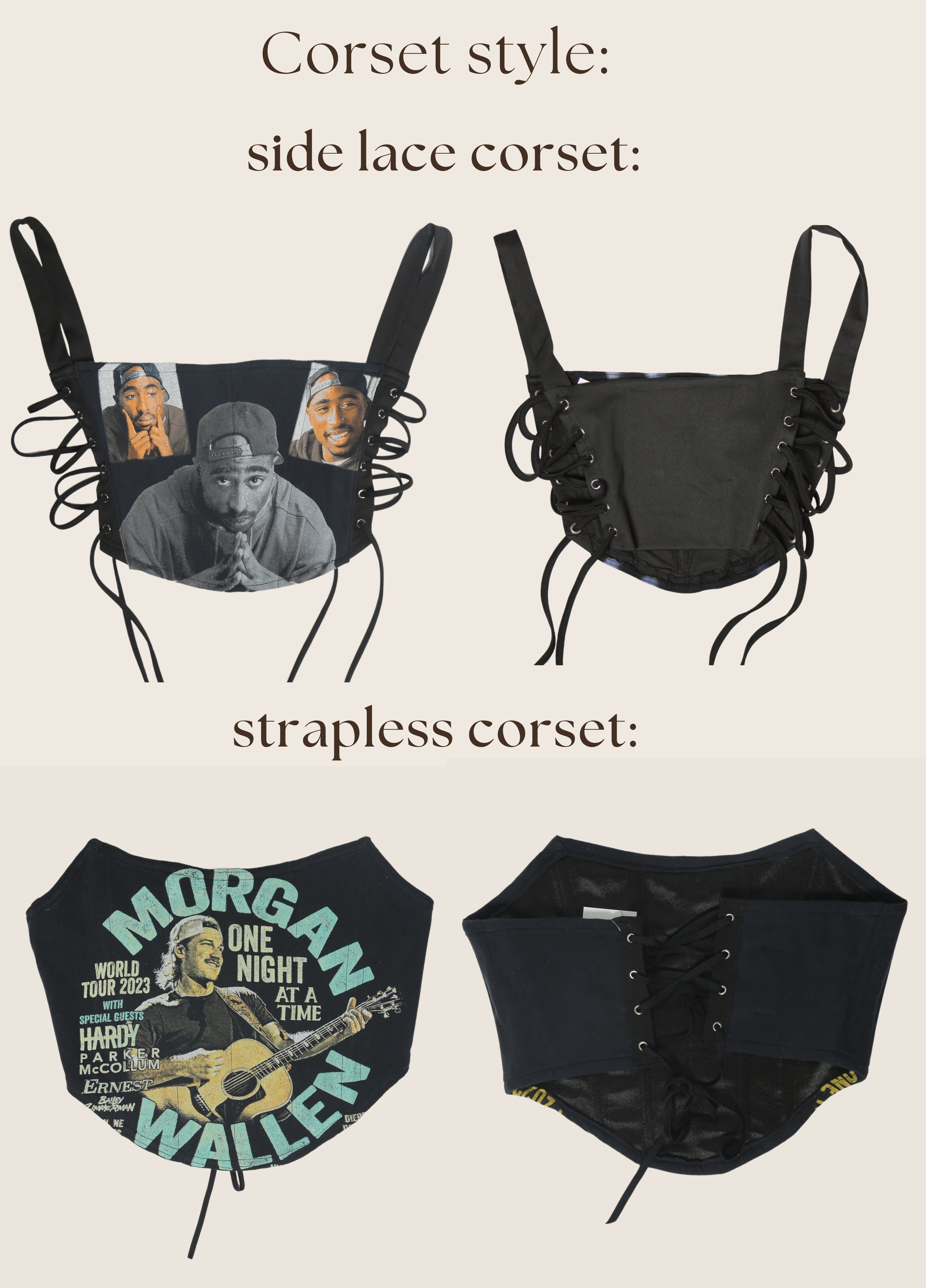 custom reworked music corset with shrug