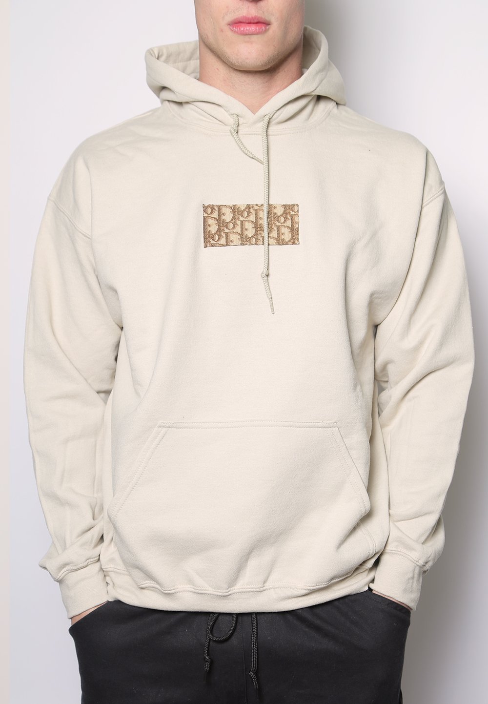 men's dior patch oversized hoodie sweatshirt