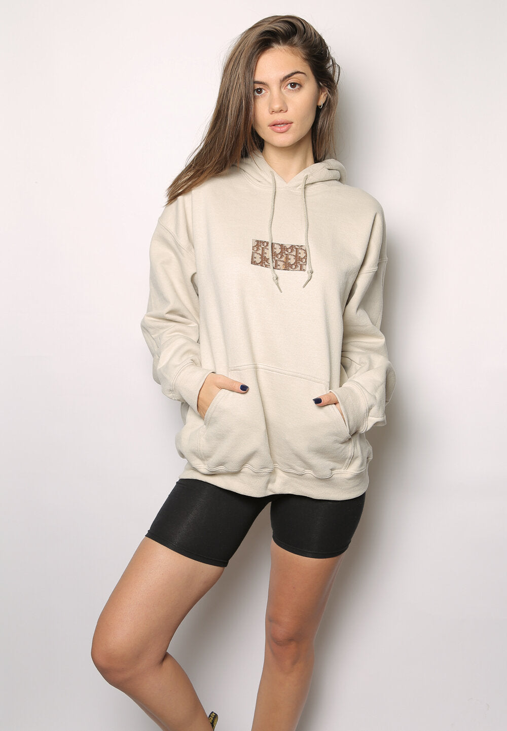 designer patch oversized hoodie sweatshirt