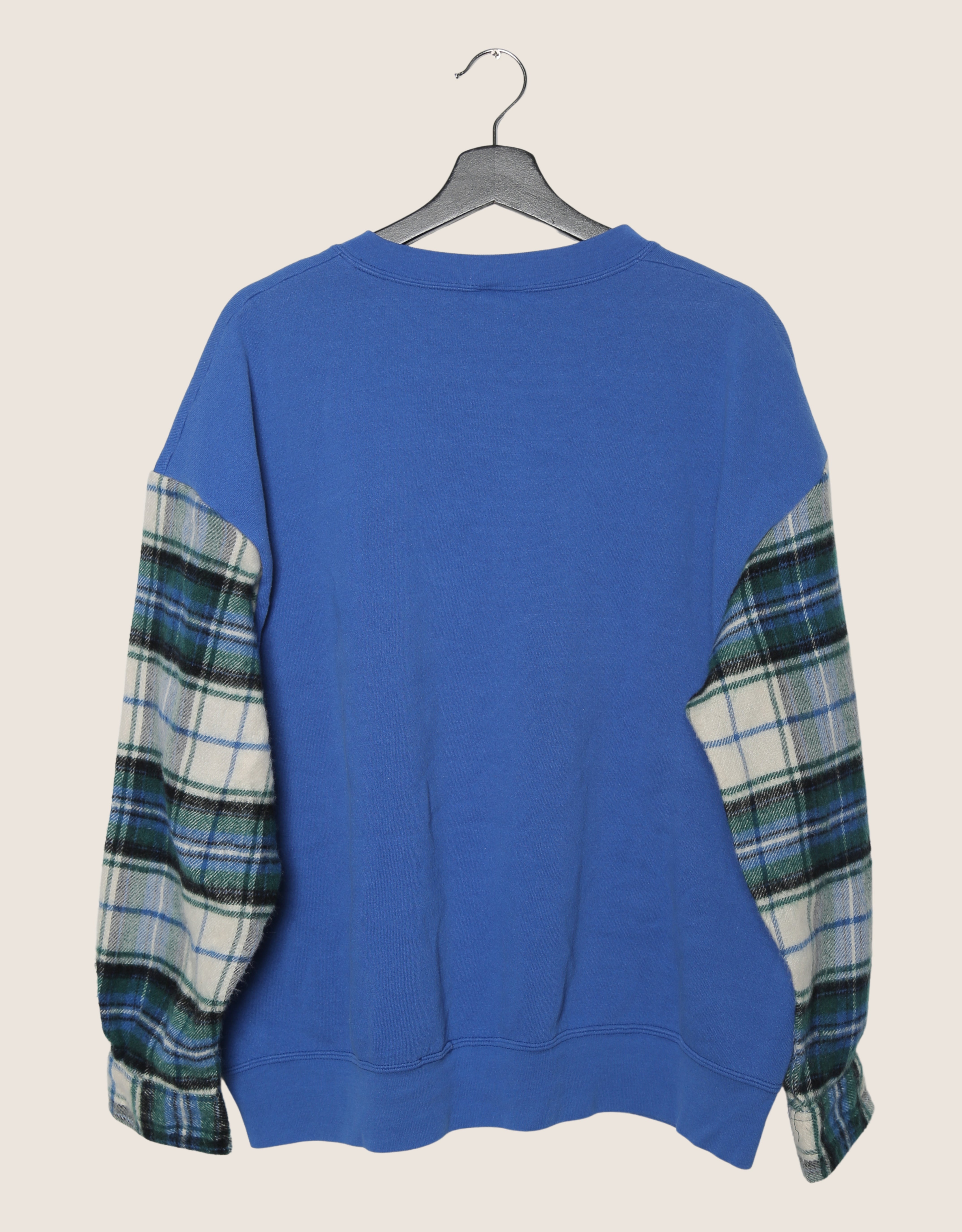 dodgers reworked plaid sleeve sweatshirt