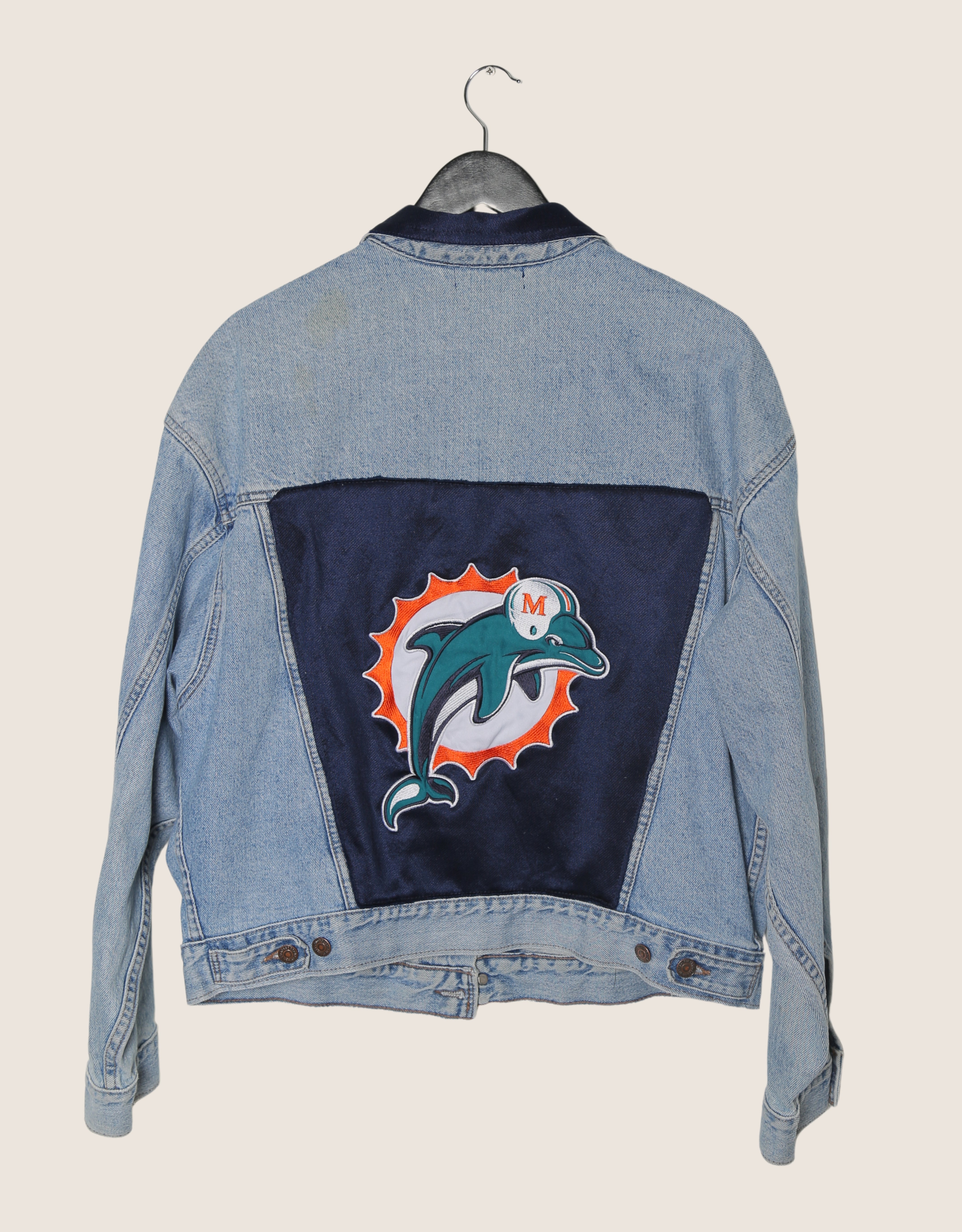 Dolphins reworked denim jacket