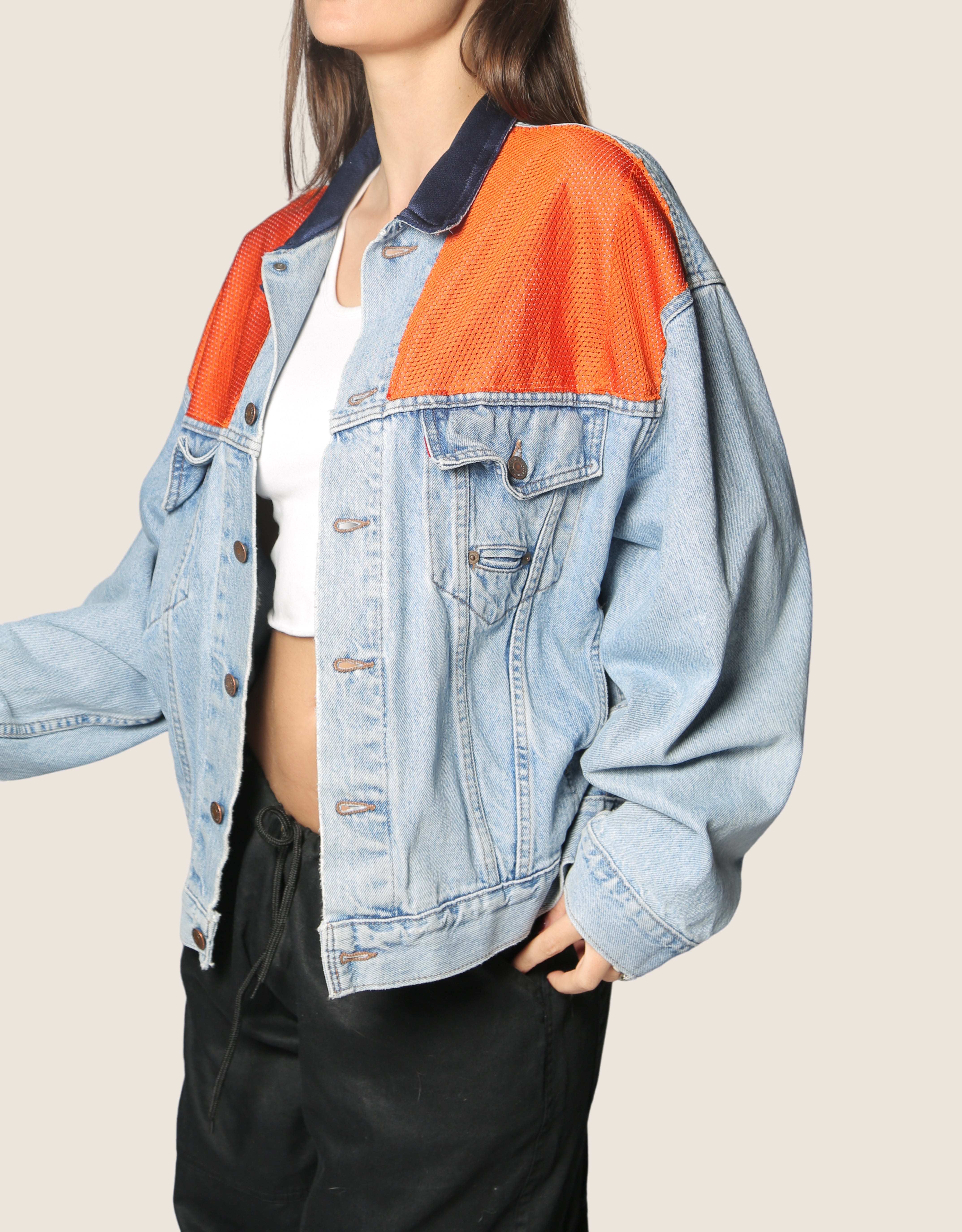 Dolphins reworked denim jacket
