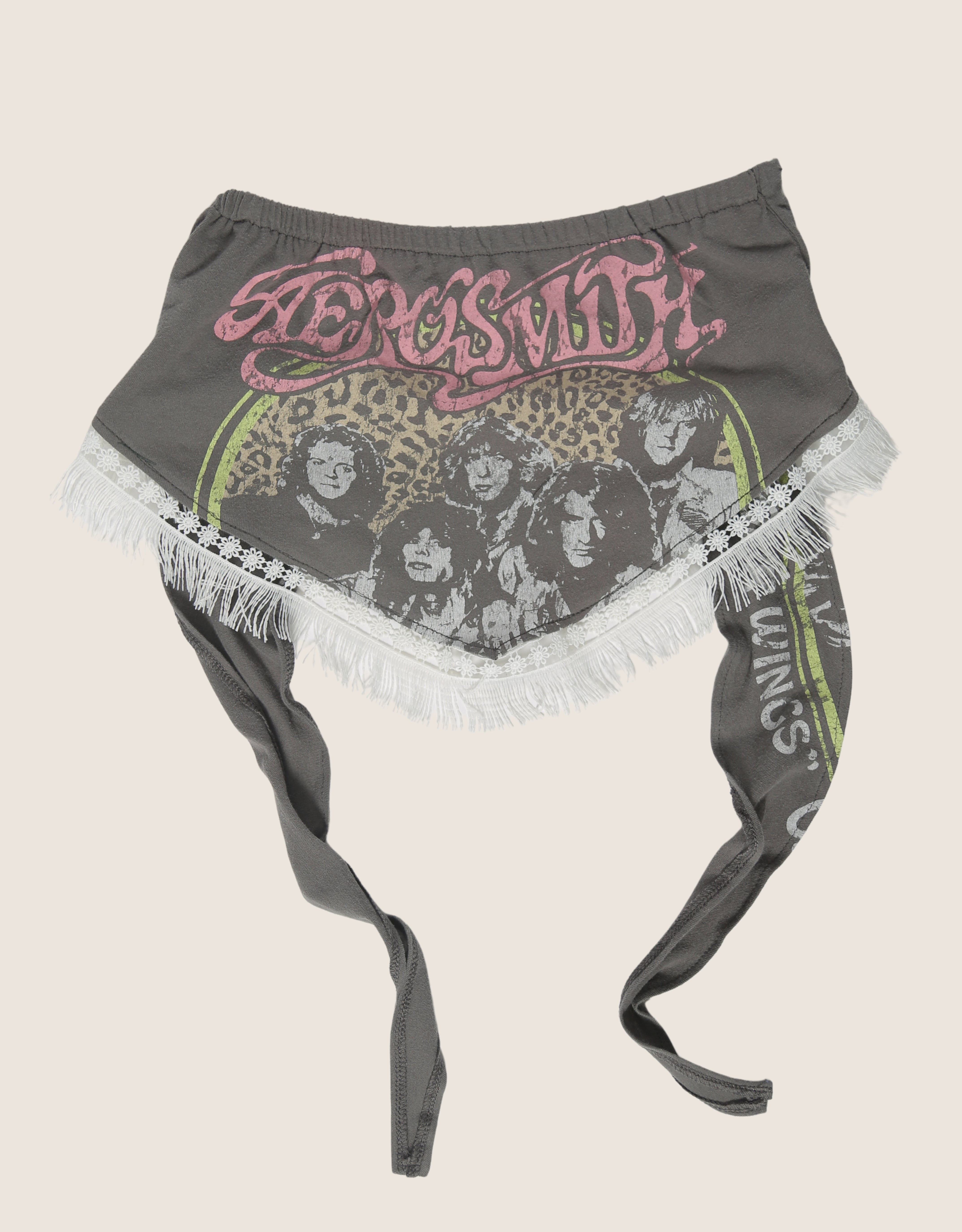 aerosmith fringe tie back tube top (m/l)