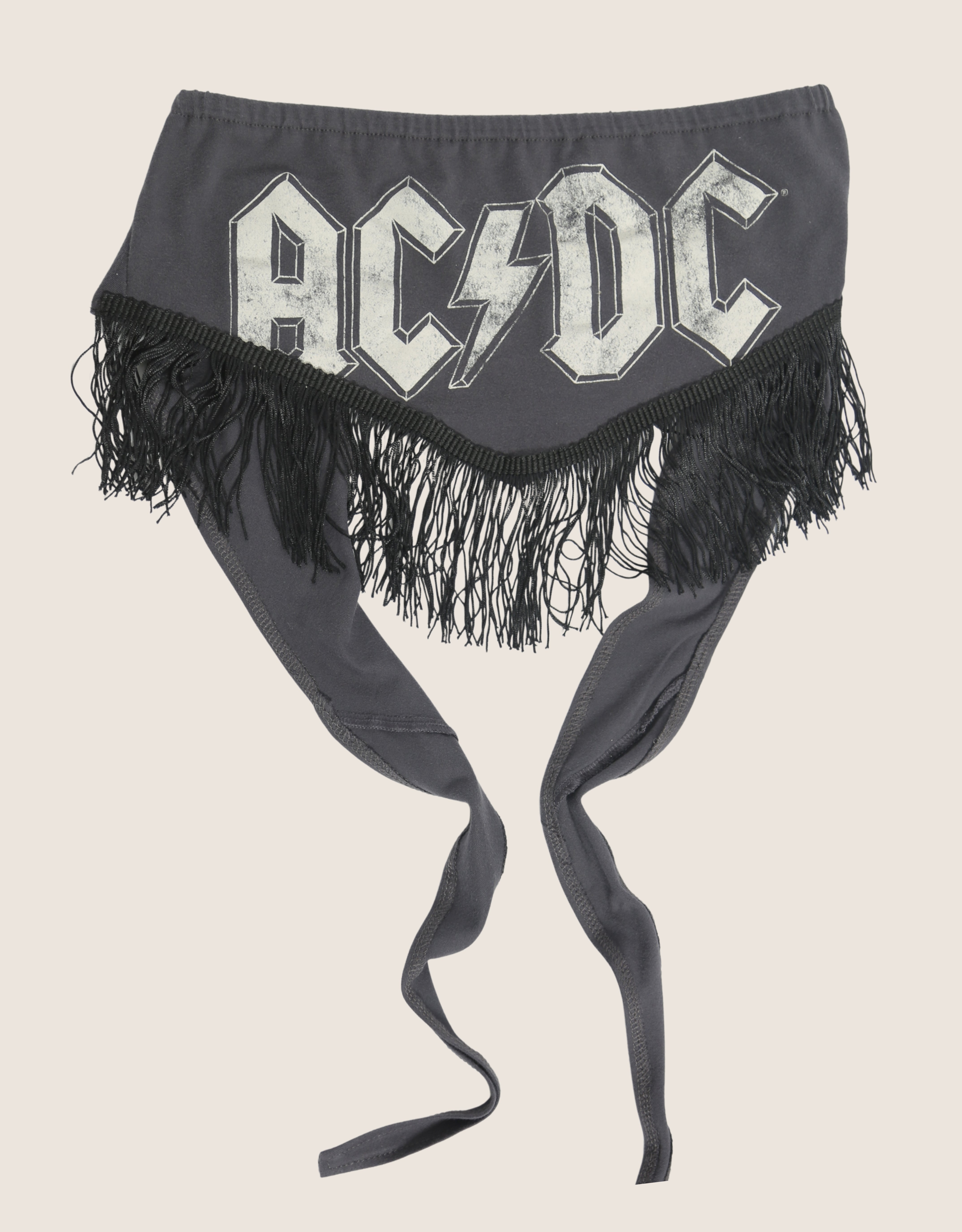 acdc fringe tie back tube top (s/m)