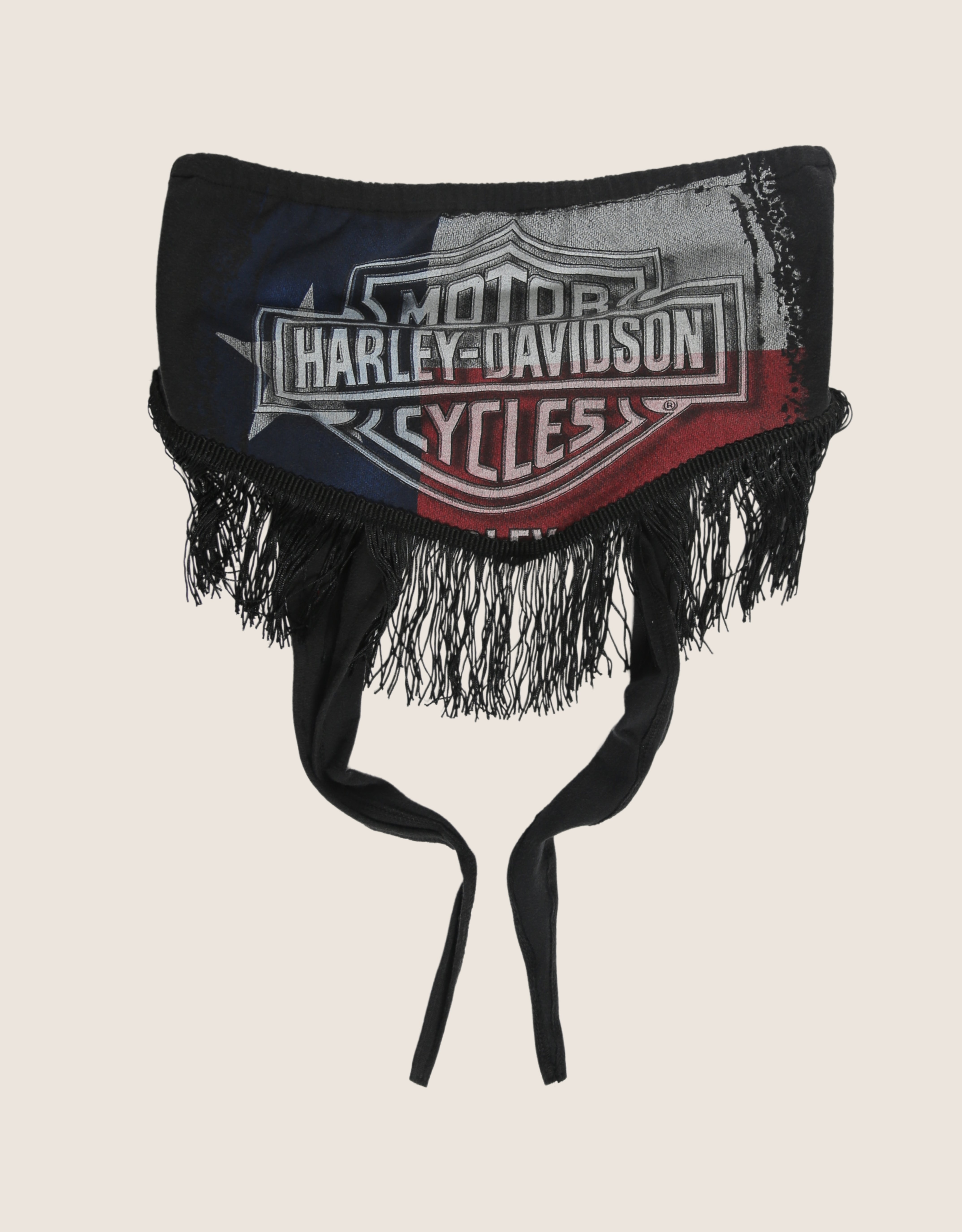 harley texas fringe tie back tube top (m/l)