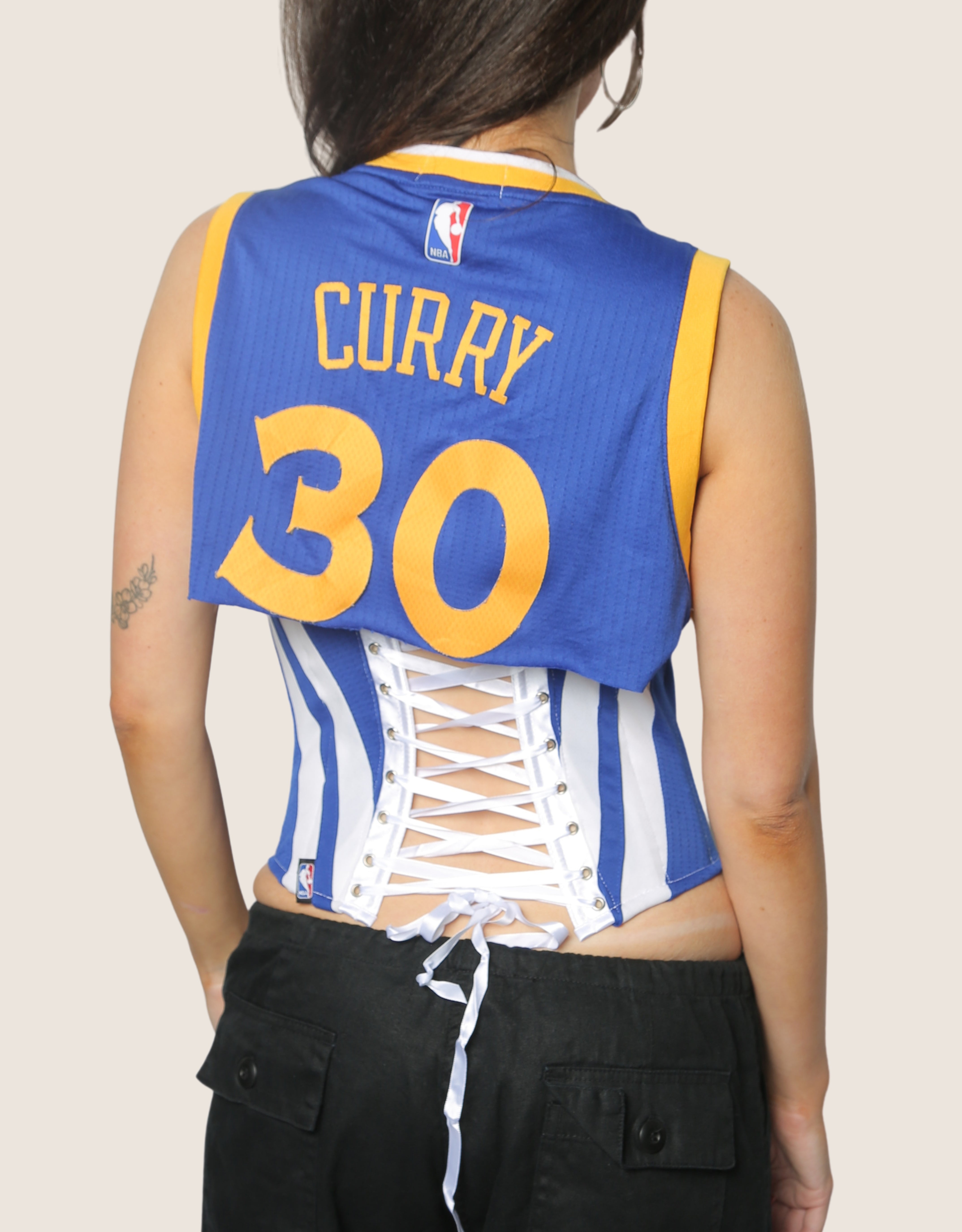 golden state reworked snap corset jersey (small/medium)
