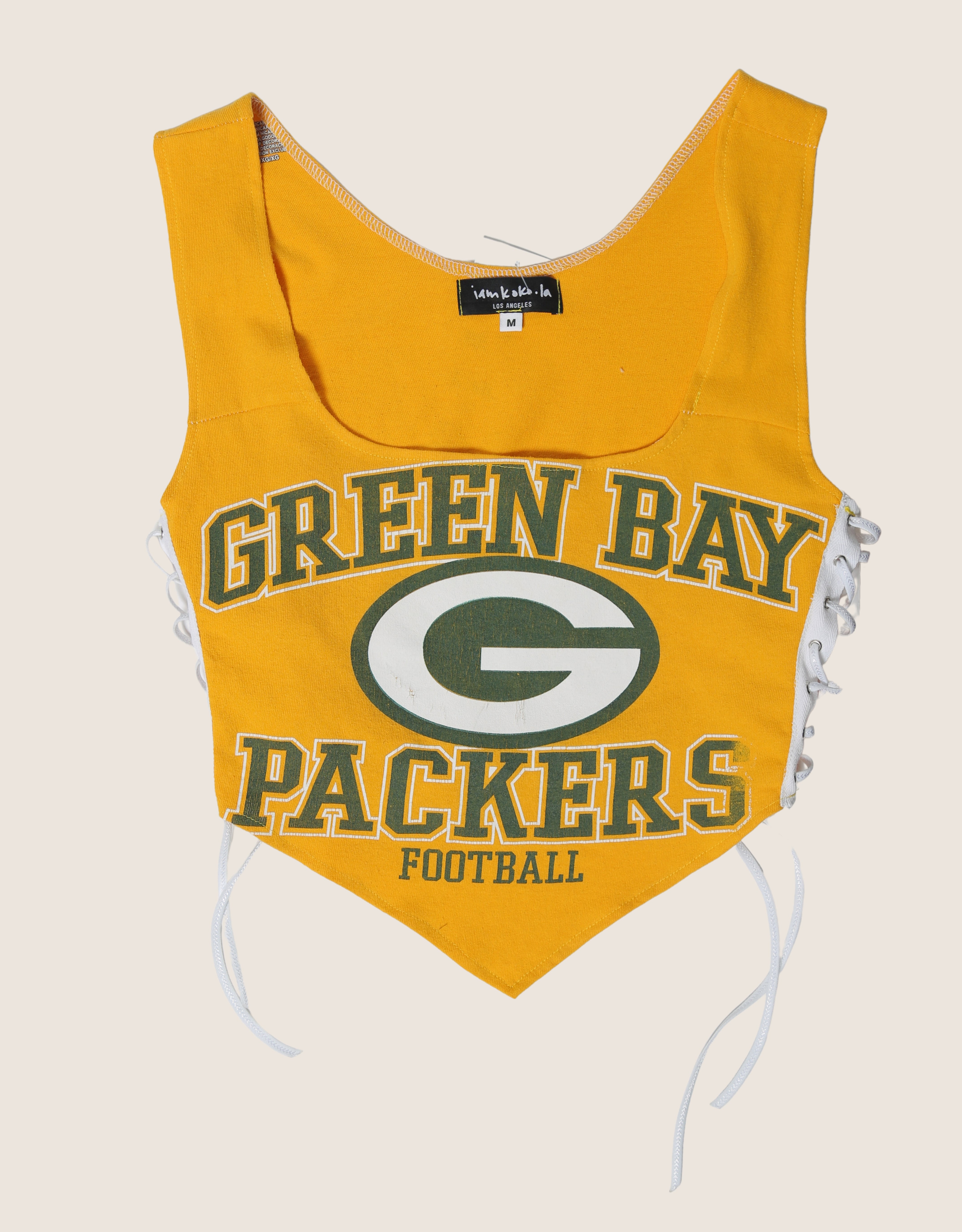 green bay packers reworked side lace tank top