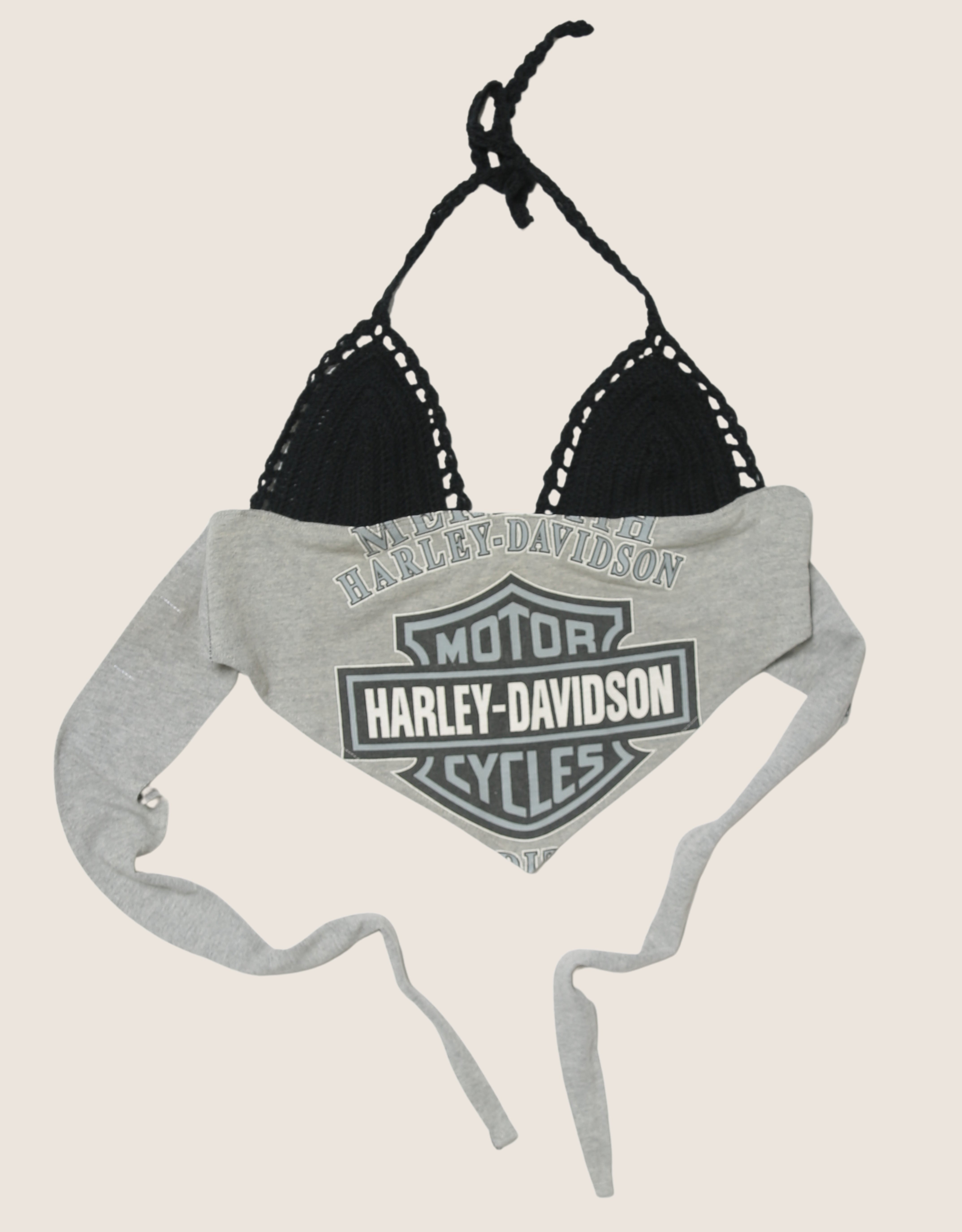 harley crest crochet halter top