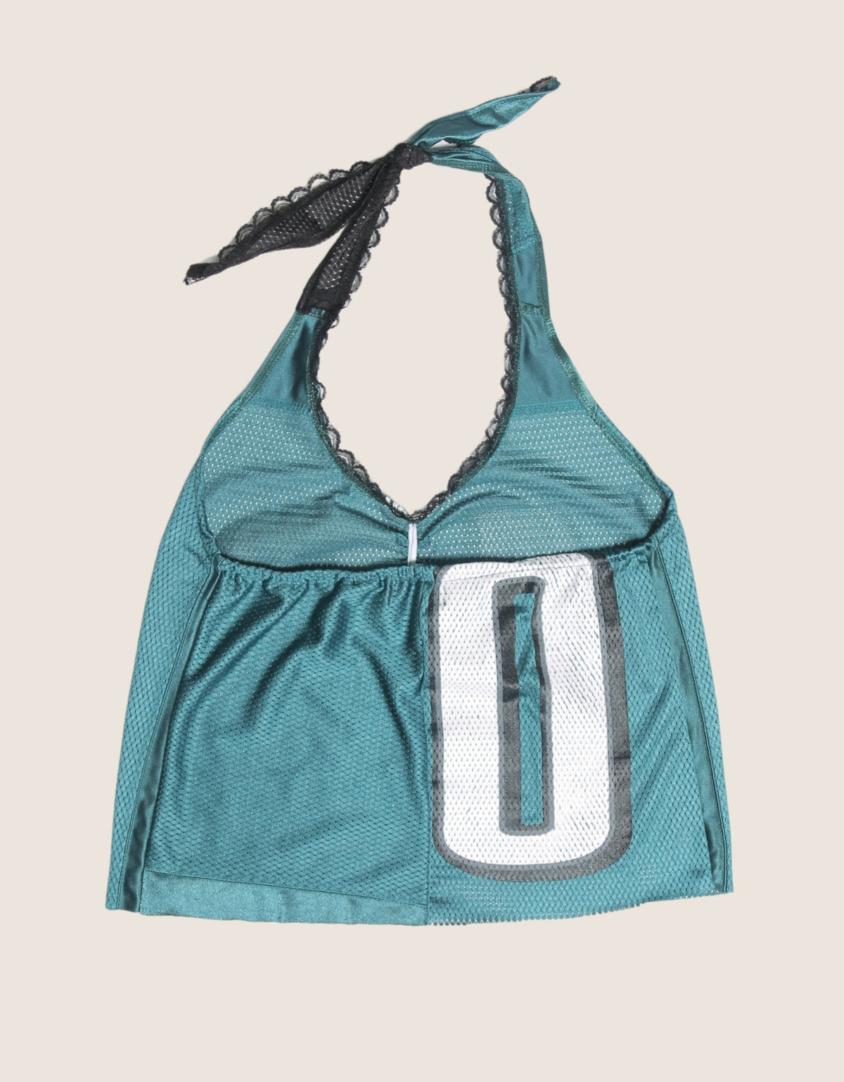 #10 lace trim jersey halter top
