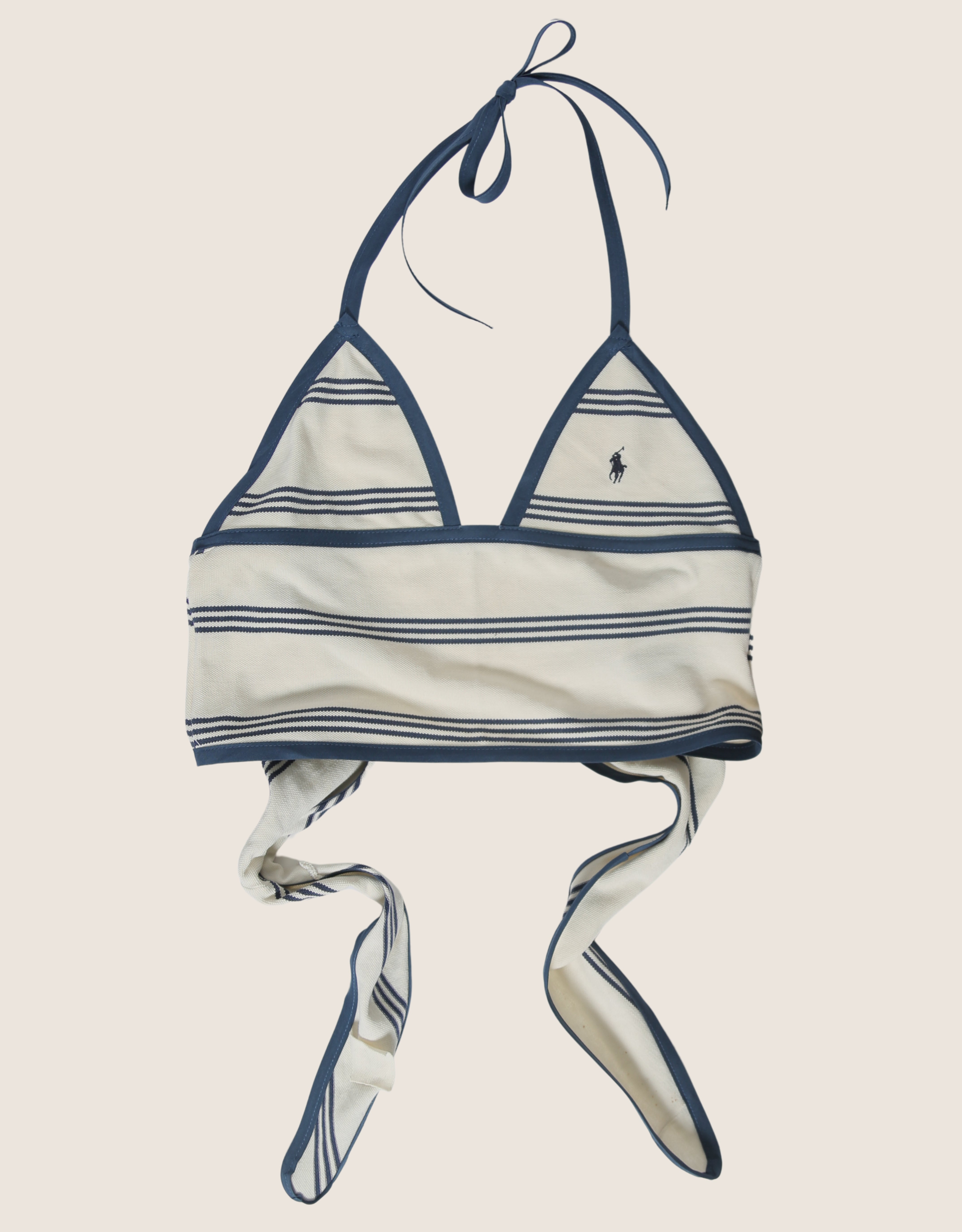 polo thin navy stripes halter top (s/m)