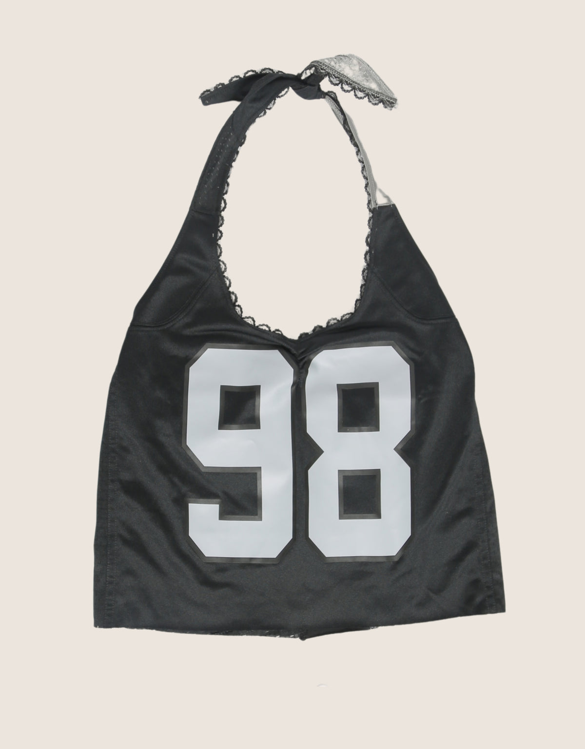 #98 lace trim jersey halter top