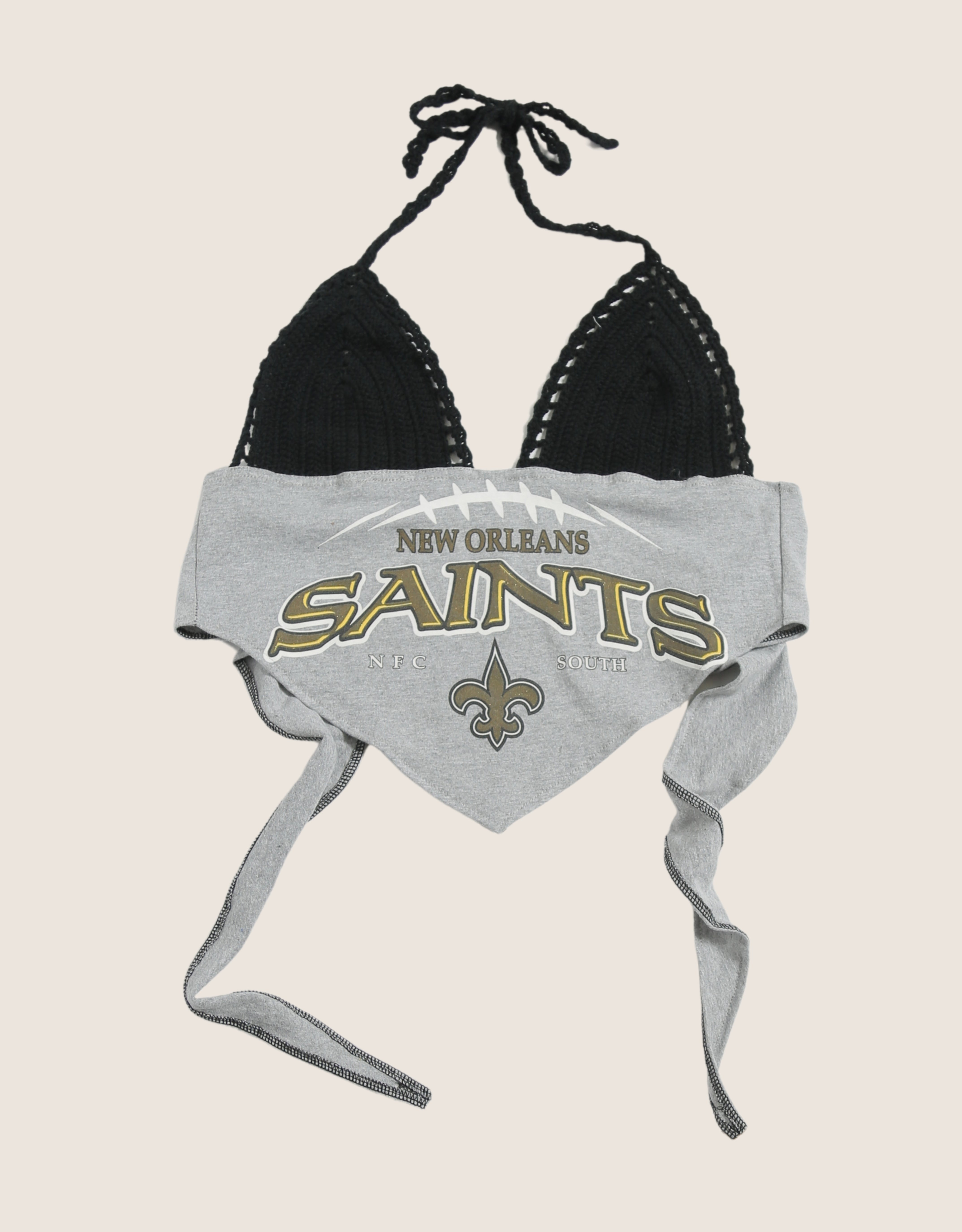 saints crochet halter top (m/l)