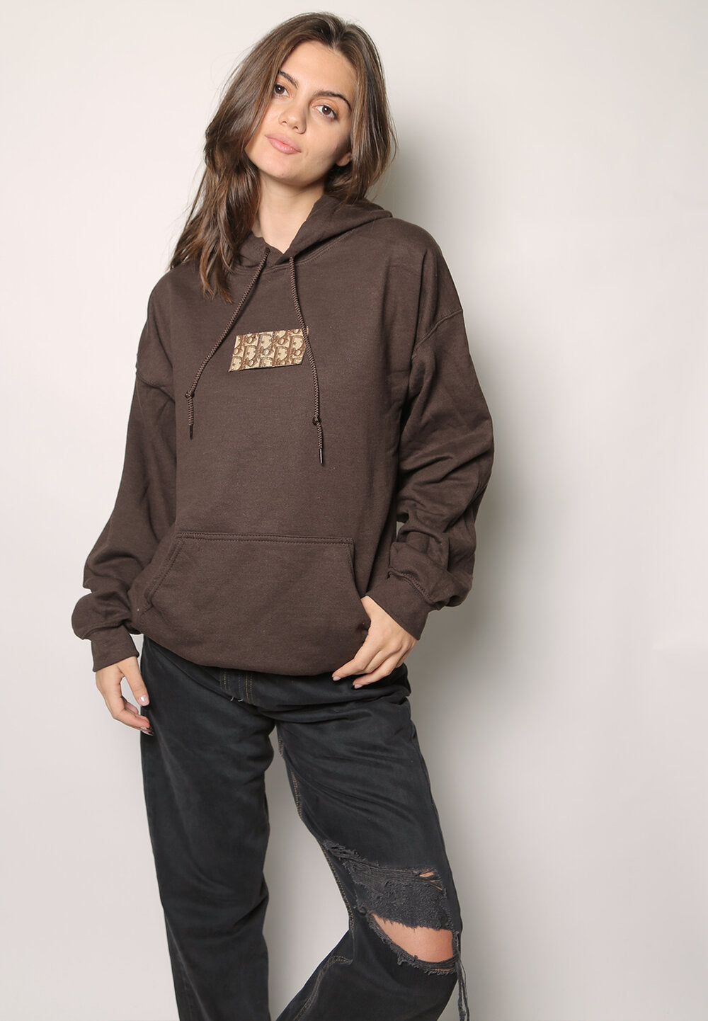 designer patch oversized hoodie sweatshirt