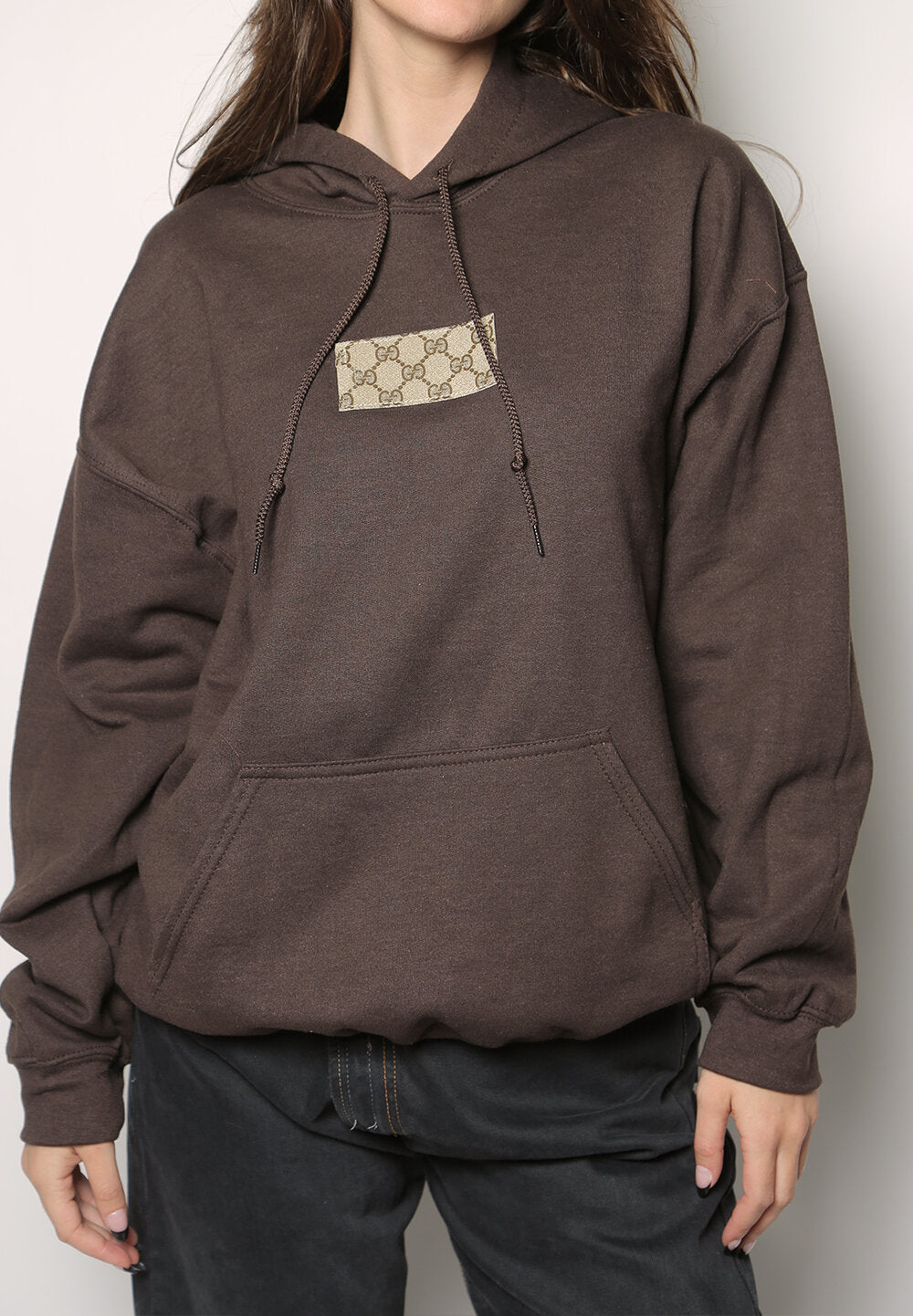 designer patch oversized hoodie sweatshirt