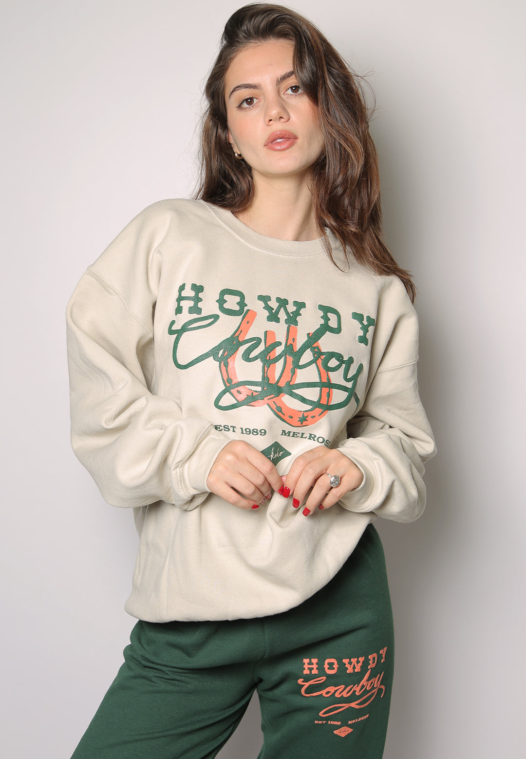howdy cowboy iamkoko.la original crewneck sweatshirt