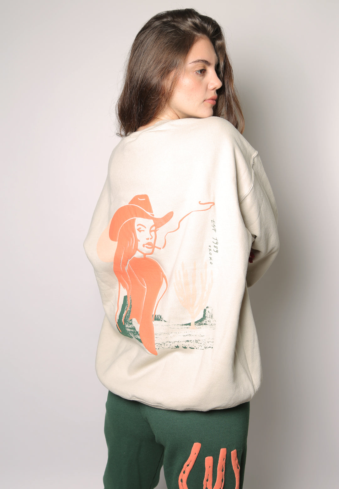 howdy cowboy iamkoko.la original crewneck sweatshirt