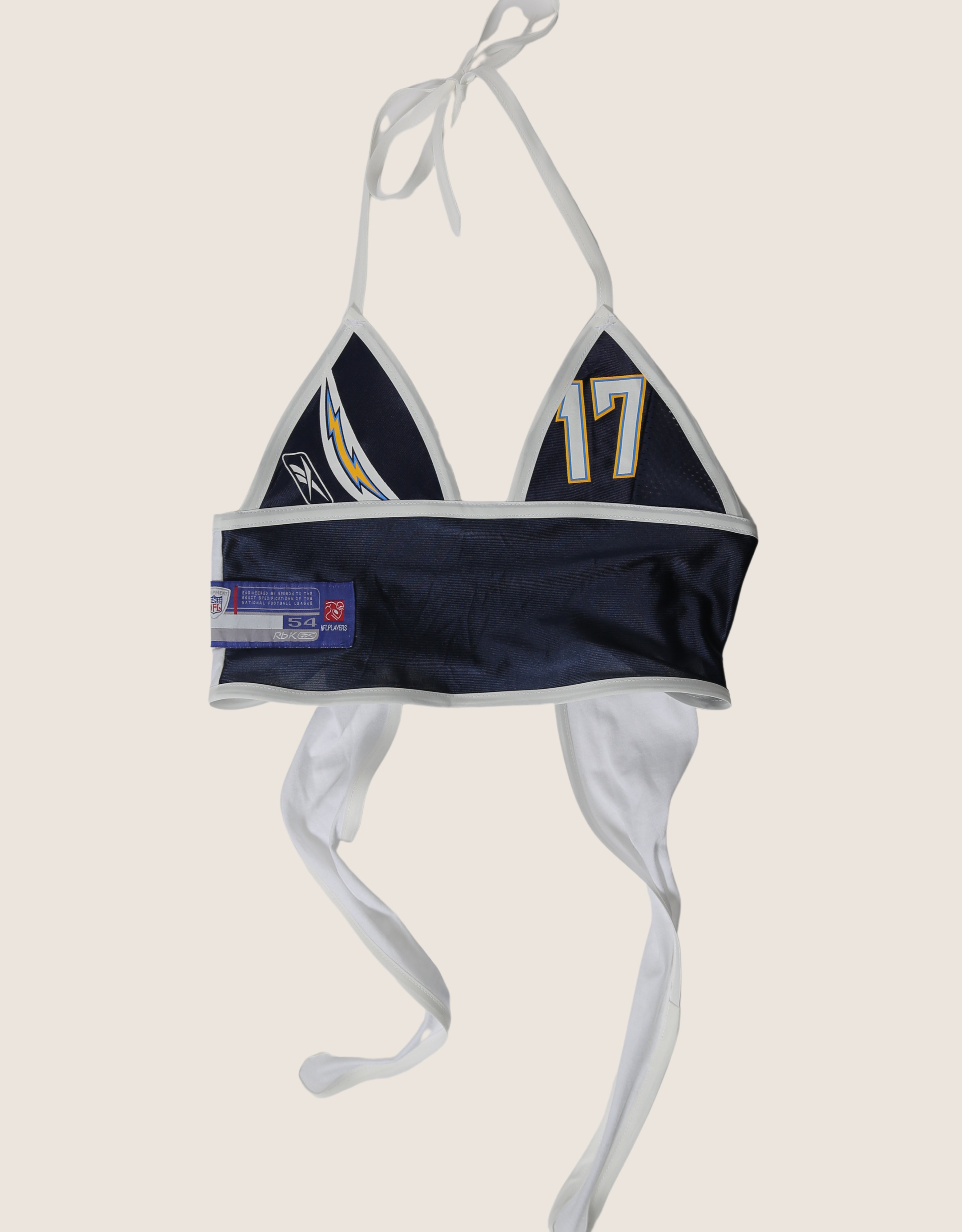 chargers jersey halter top