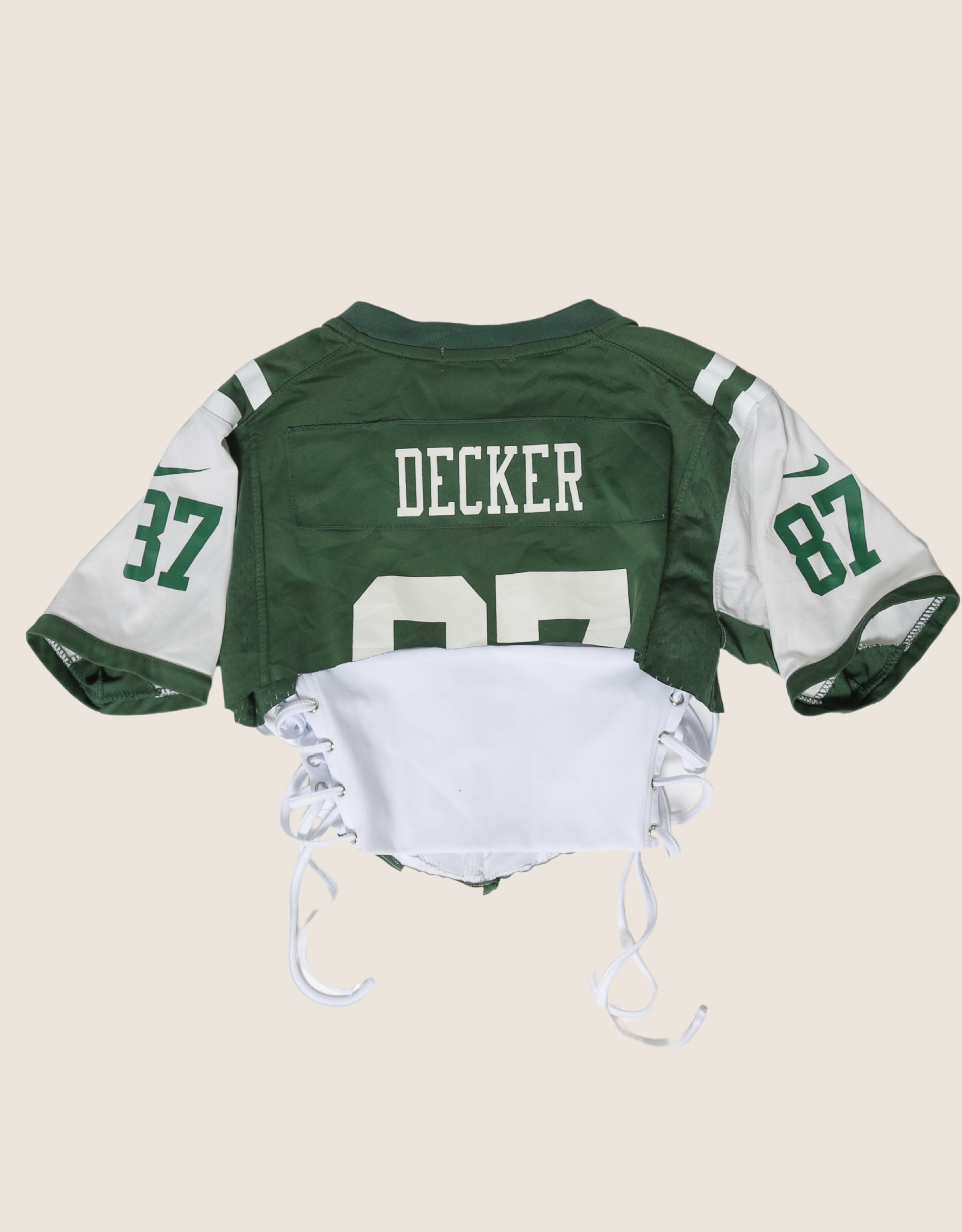 jets 87 reworked corset with matching jersey shrug
