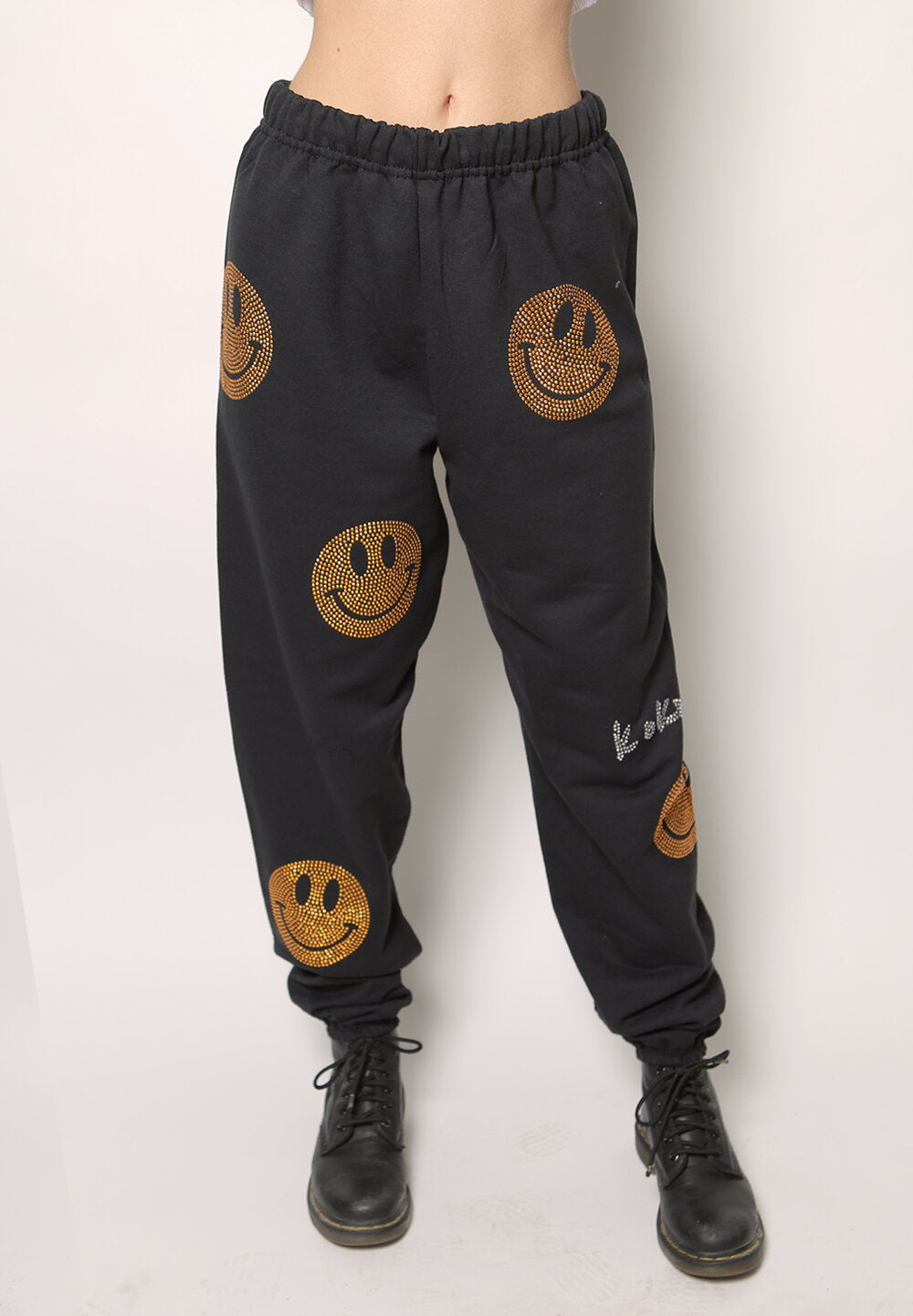 Happy face sweatpants sale