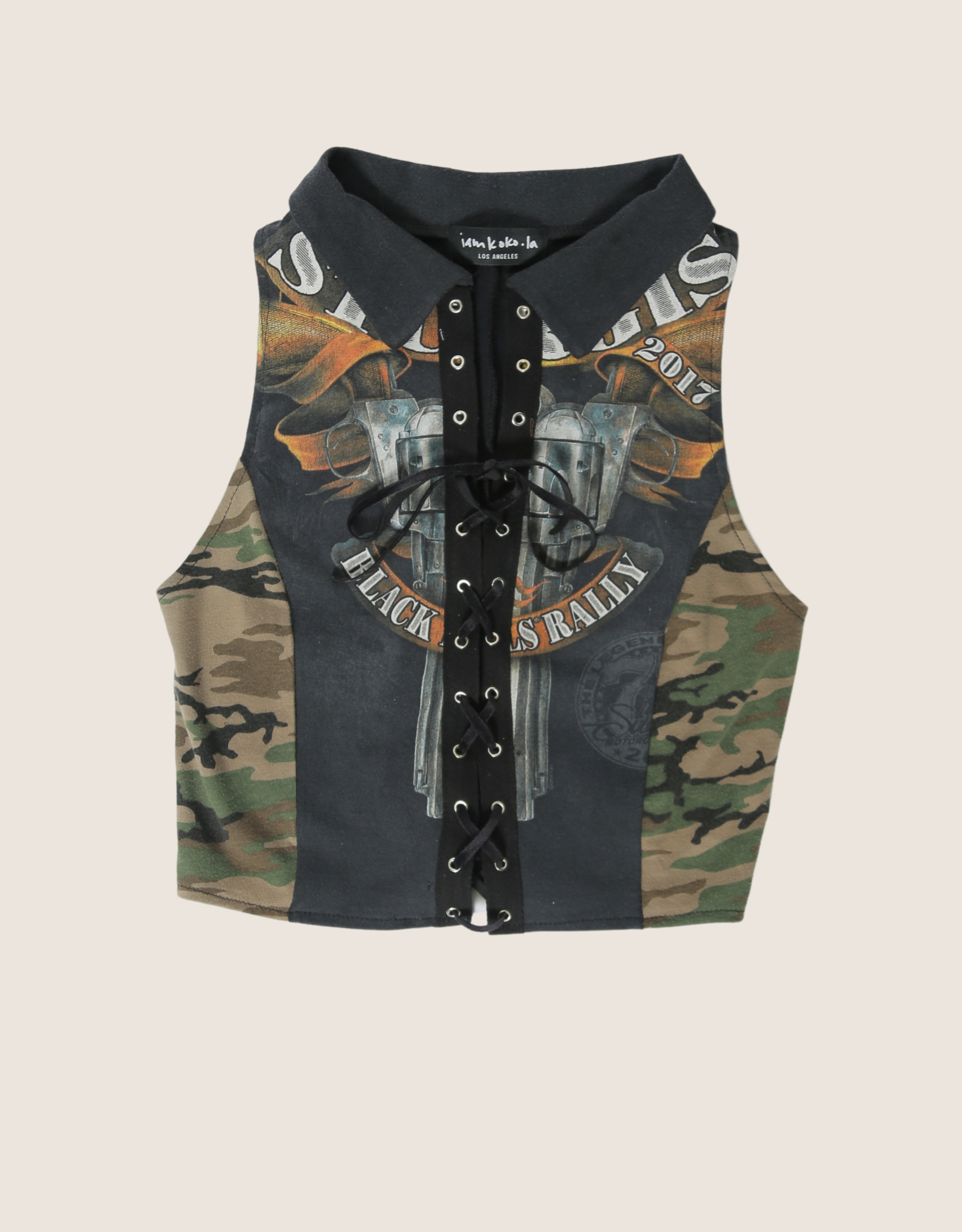 sturgis laced up collar tank (s/m)