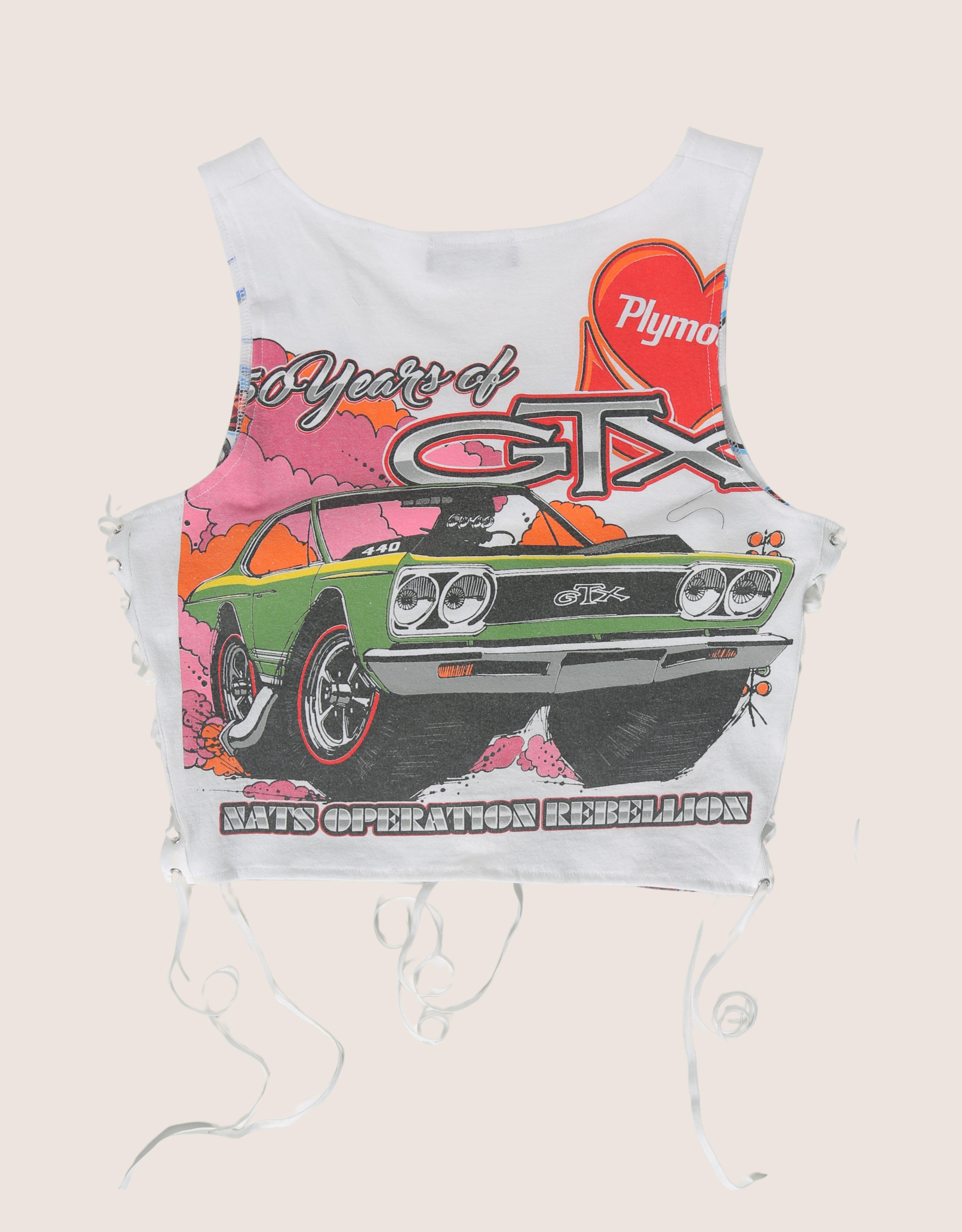 good vibrations all laced up reworked tank (medium/ large)