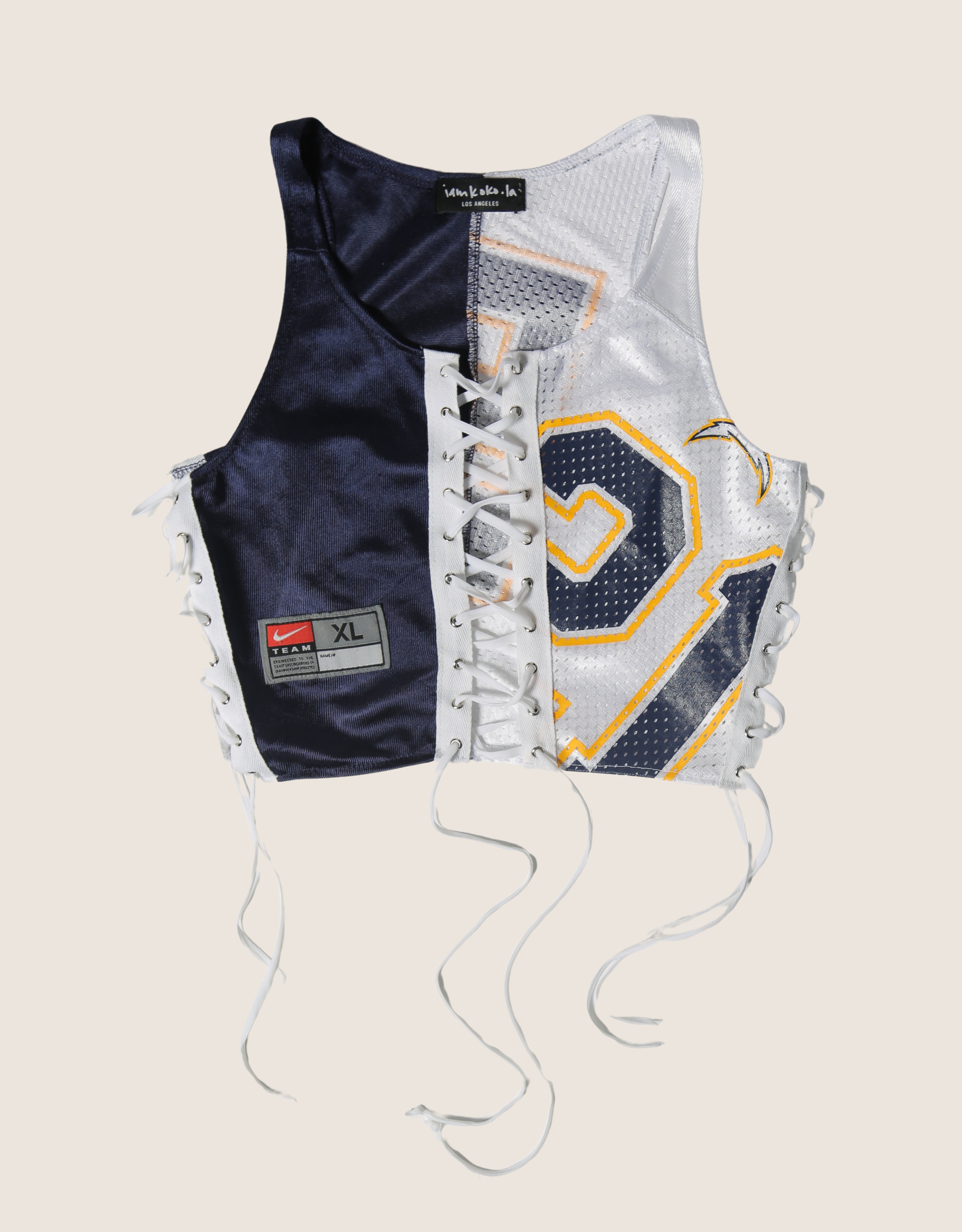 chargers all laced up reworked tank (small/ medium)