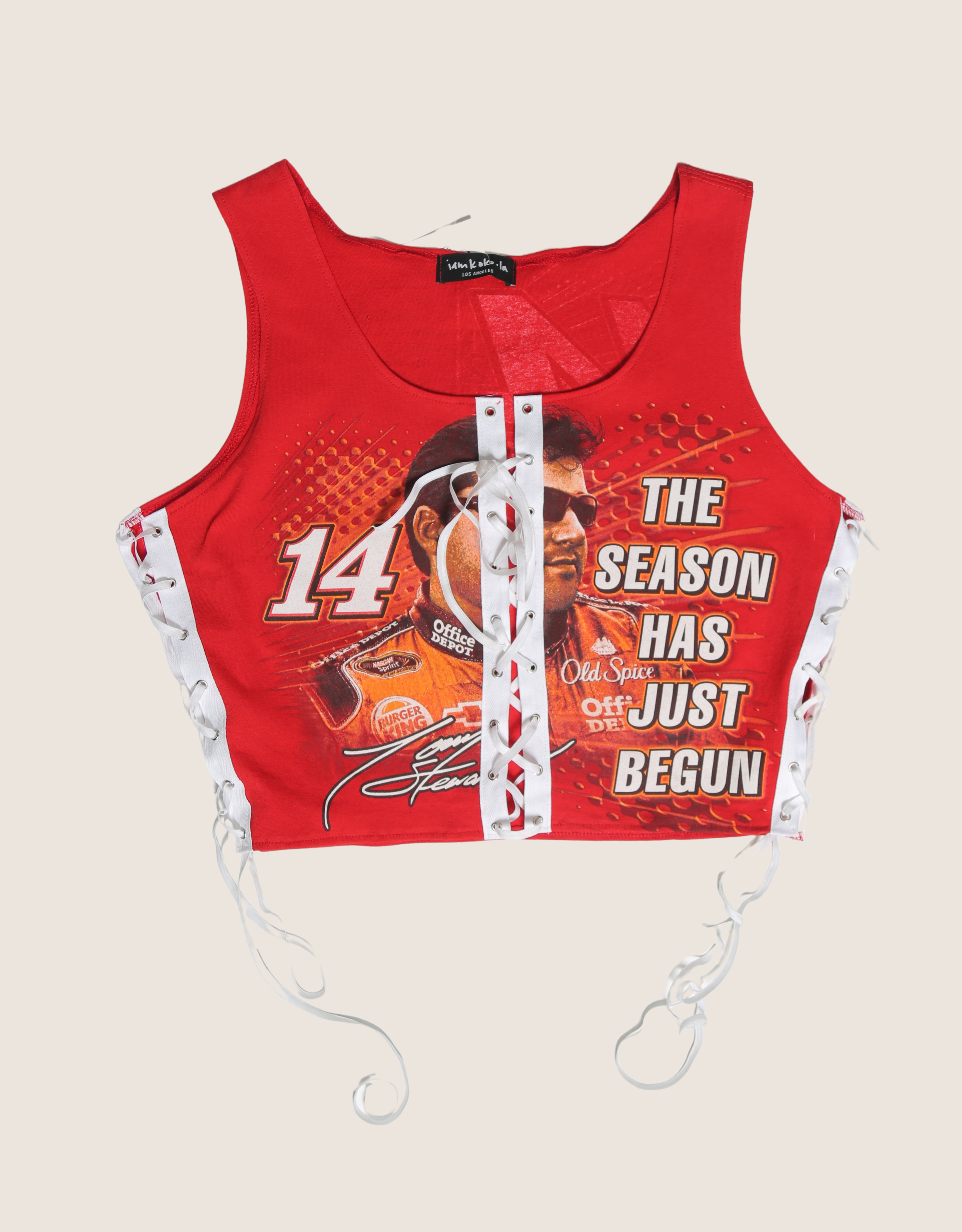 nascar all laced up reworked tank (L/XL)