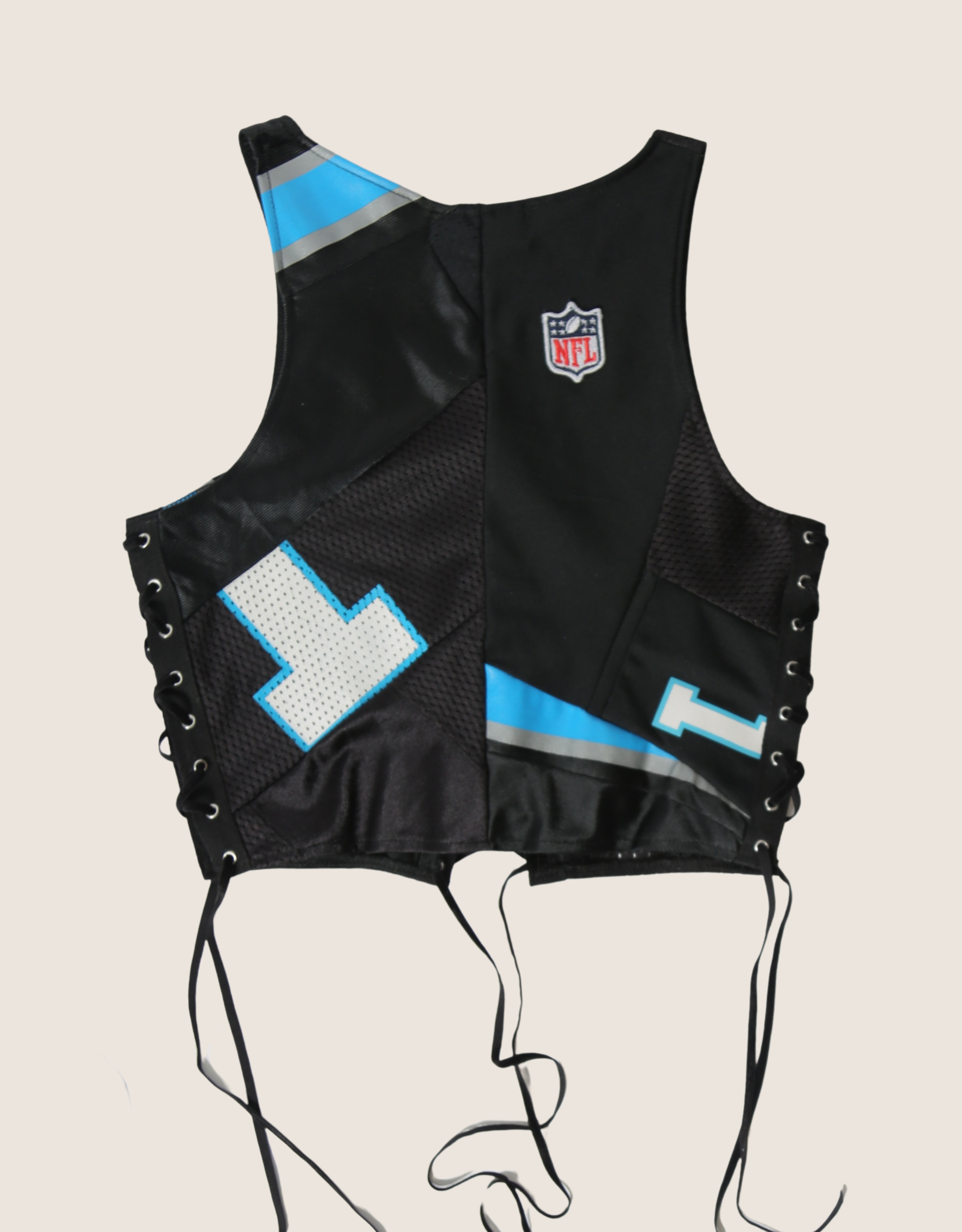 panthers all laced up reworked tank (small/medium)