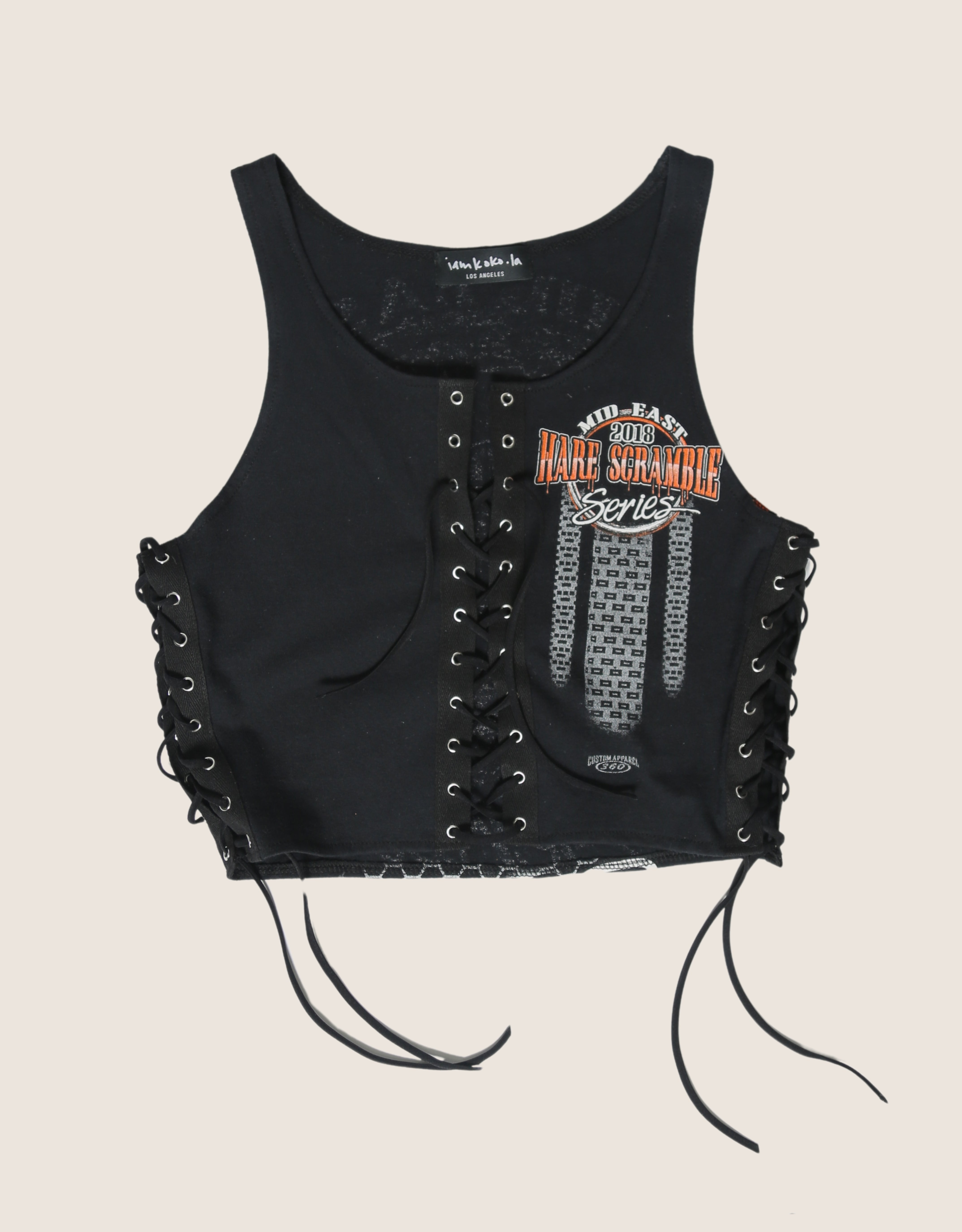 hare scramble racing all laced up reworked tank (S/M)