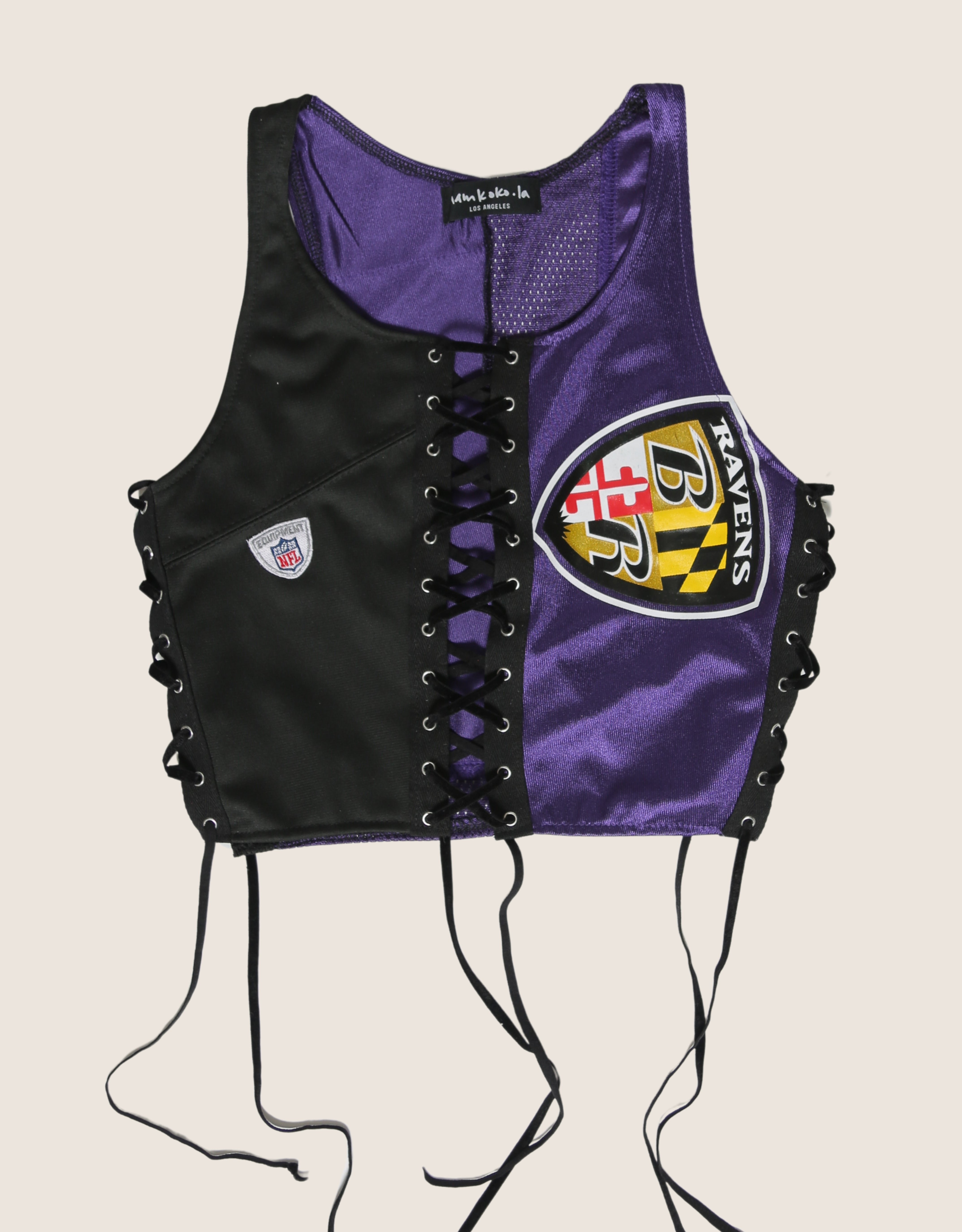 ravens all laced up reworked tank (small/medium)