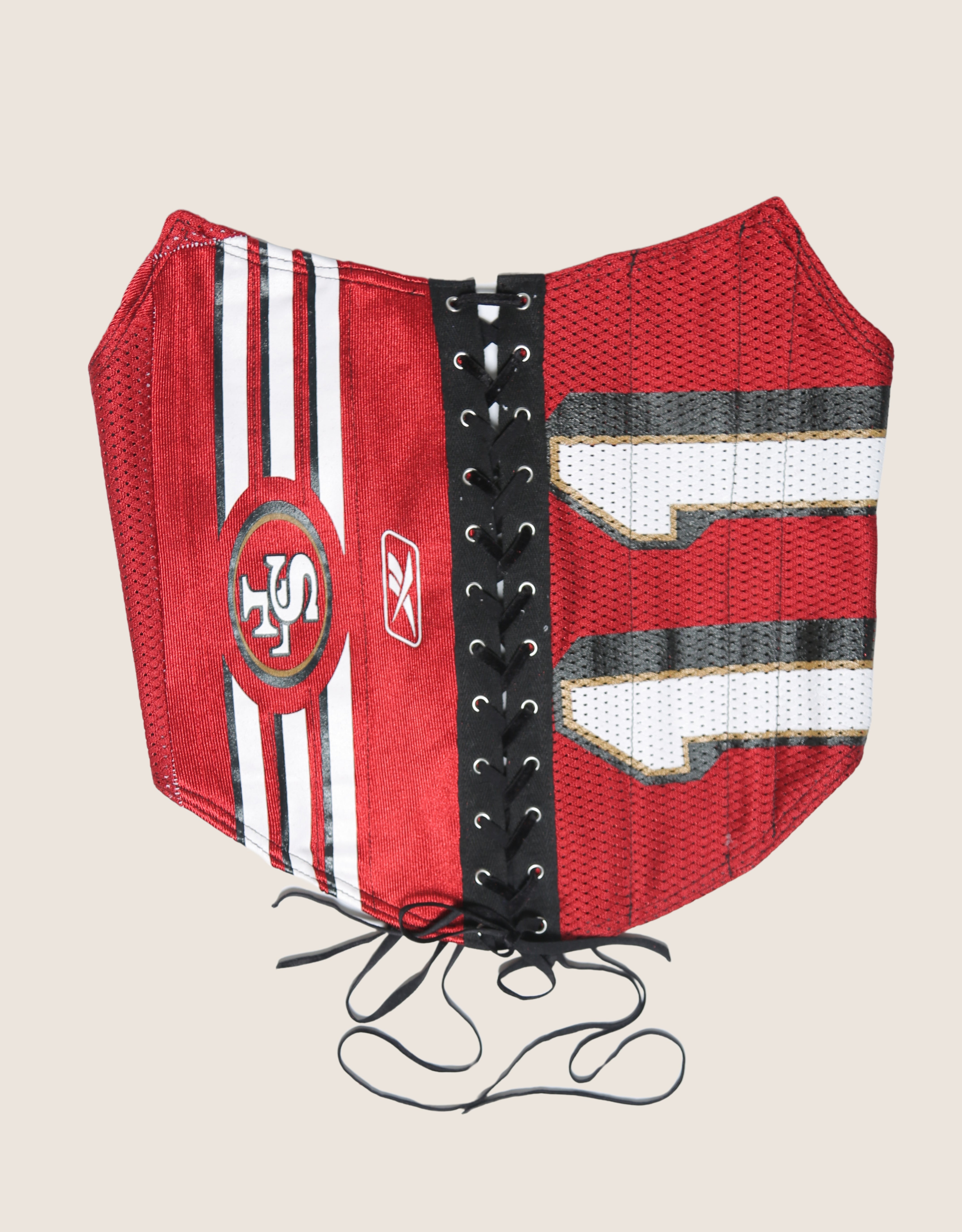 49ers strapless lace front corset