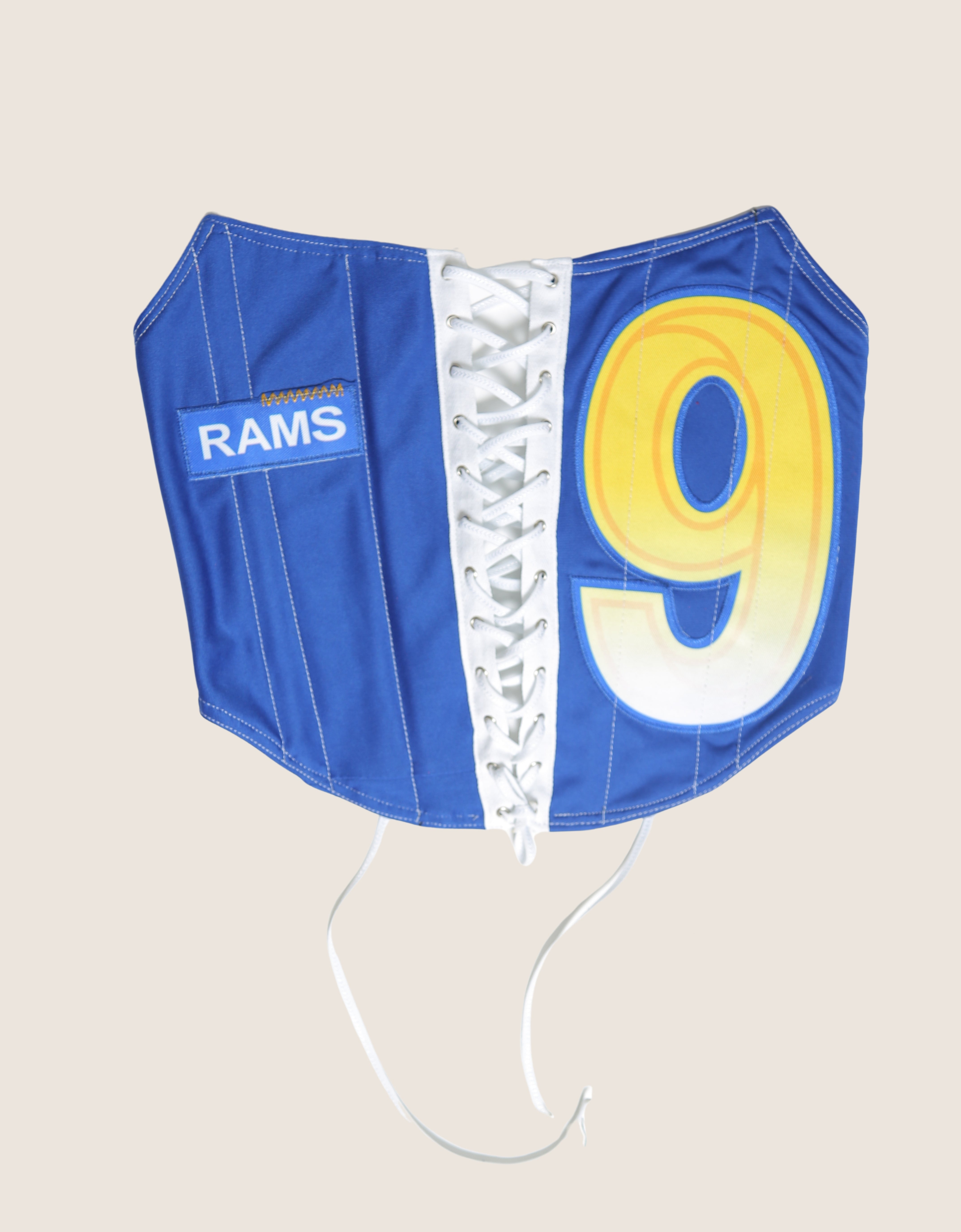 LA rams strapless lace front corset