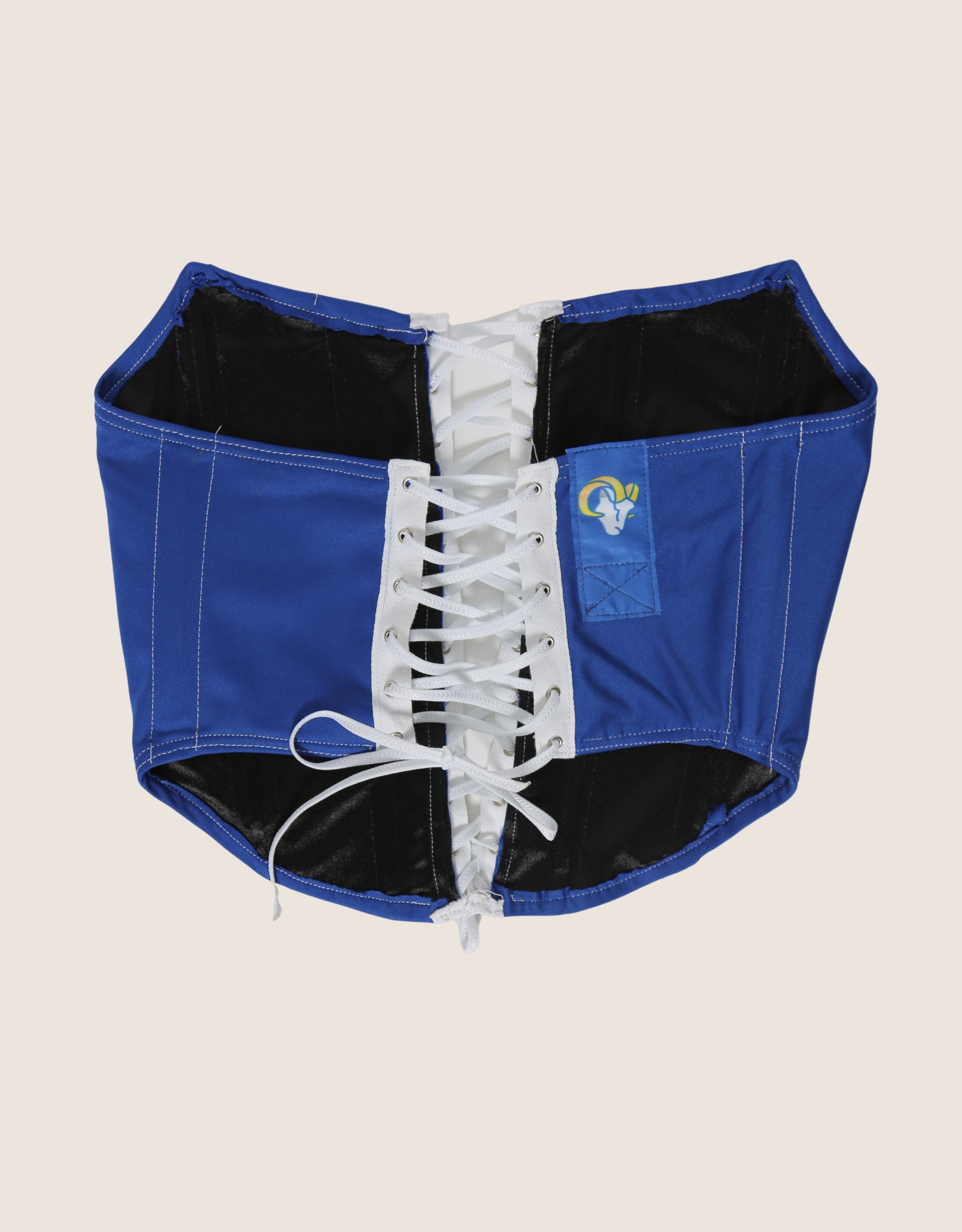 LA rams strapless lace front corset