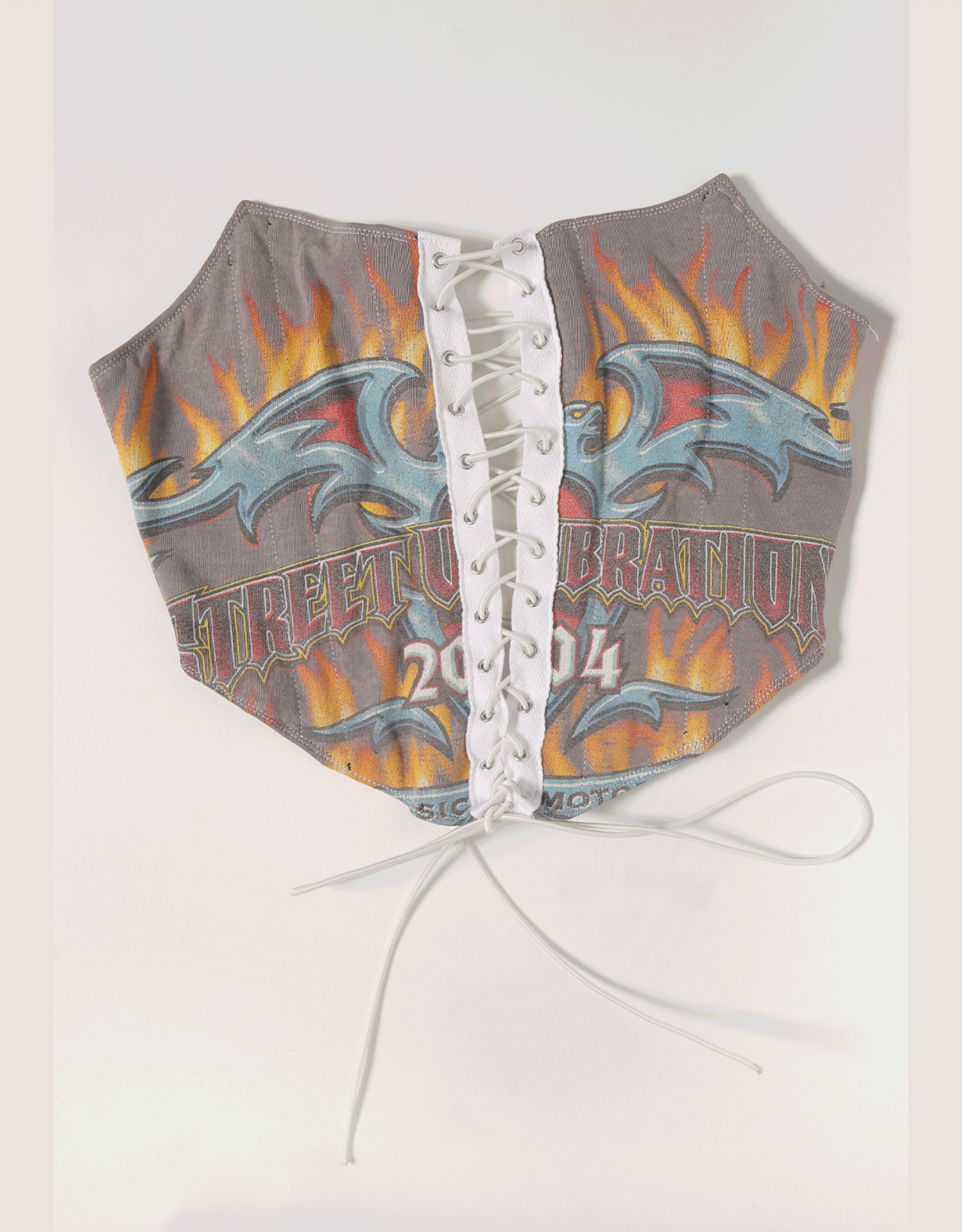 custom reworked music strapless corset