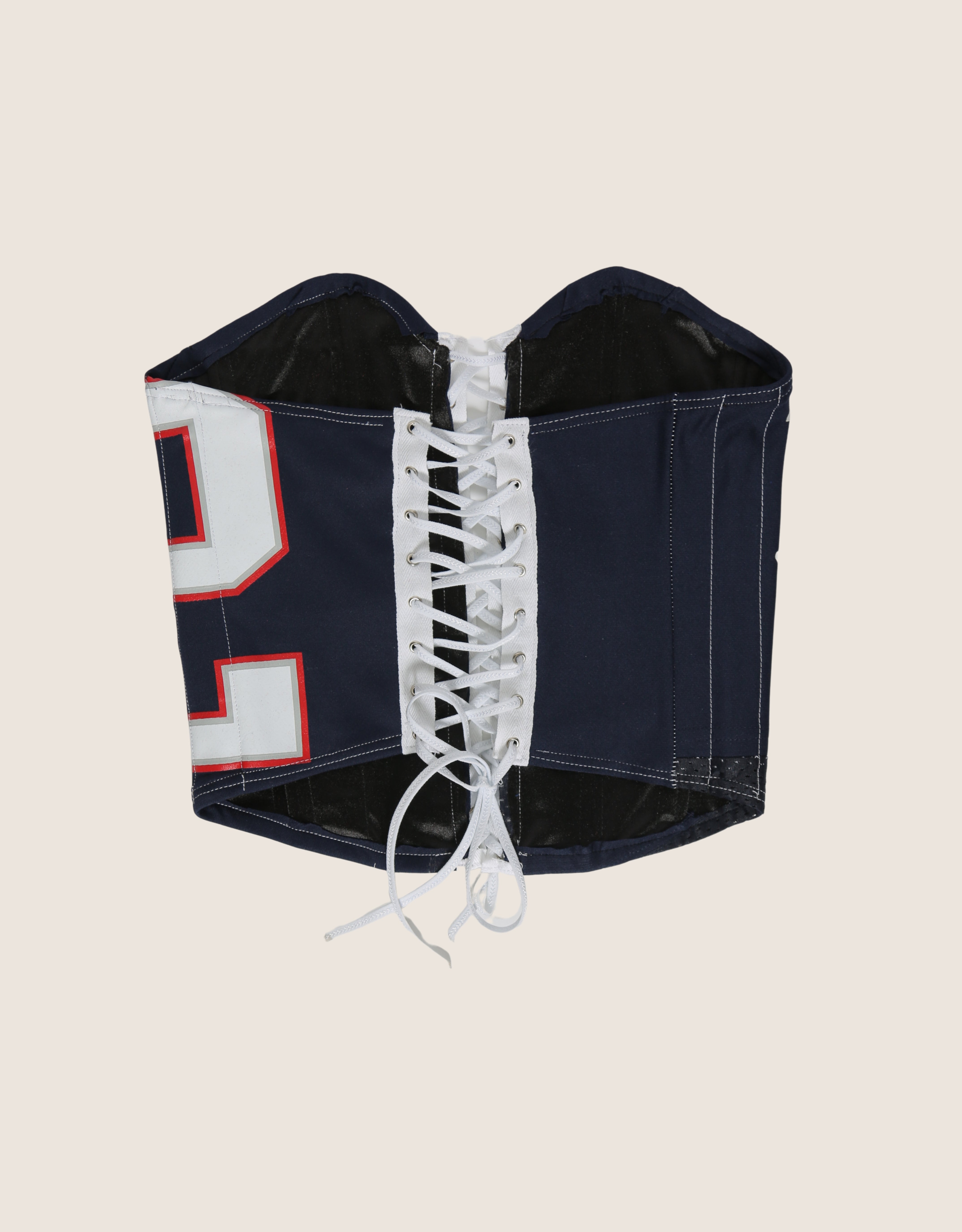 patriots strapless lace front corset
