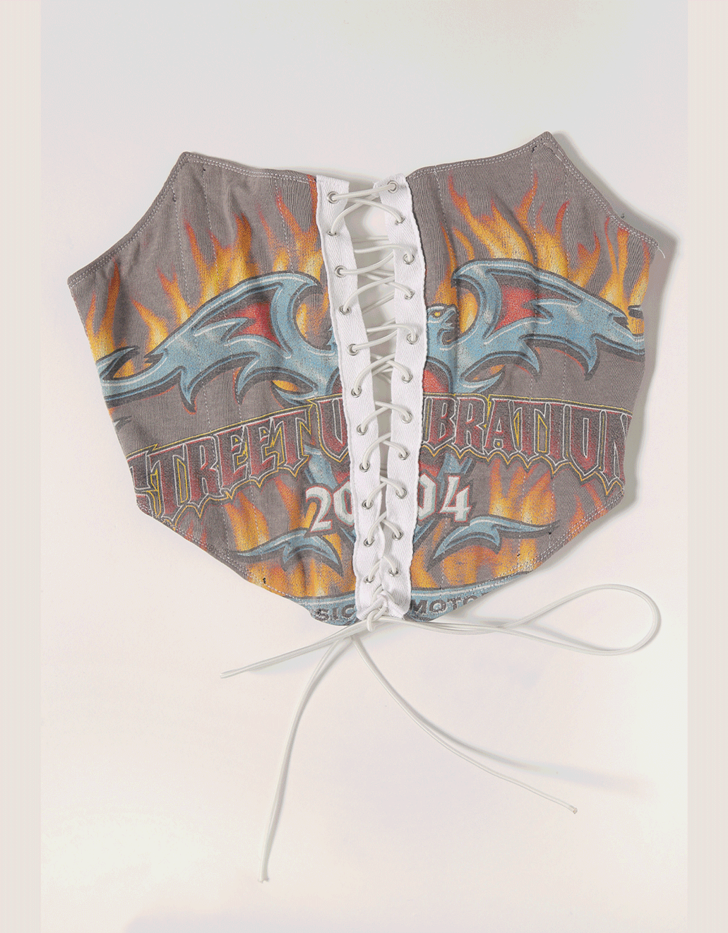 custom reworked music strapless corset
