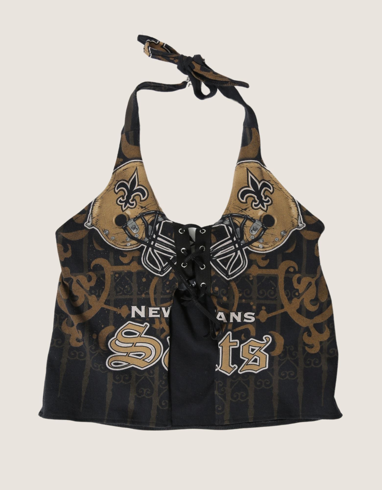new orleans saints lace front halter top