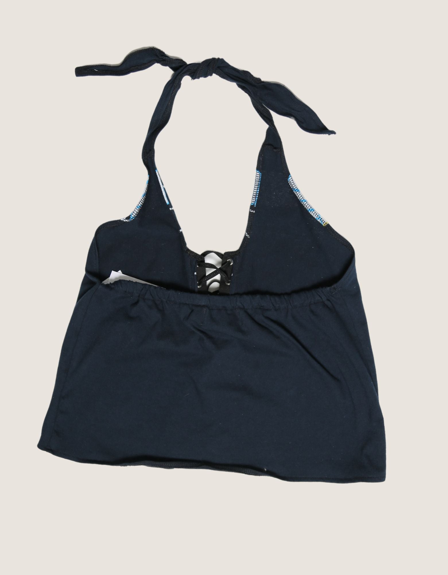 super bowl lace front halter top