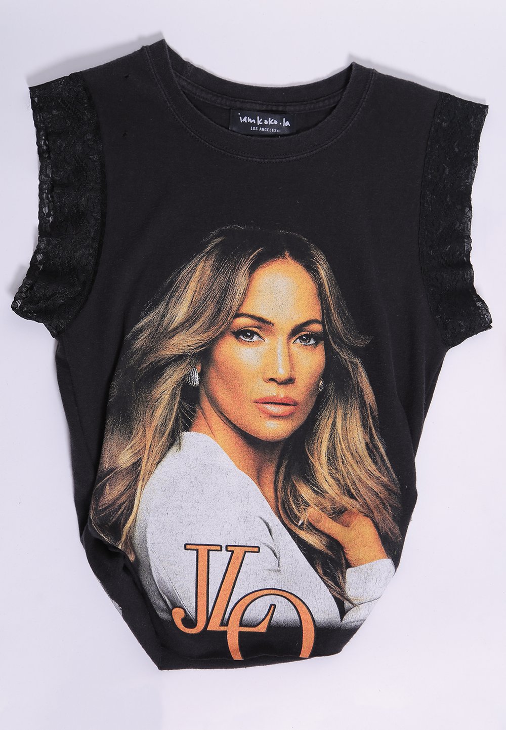 j.lo lace trimmed muscle tank