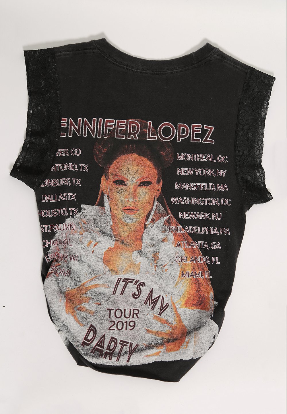 j.lo lace trimmed muscle tank