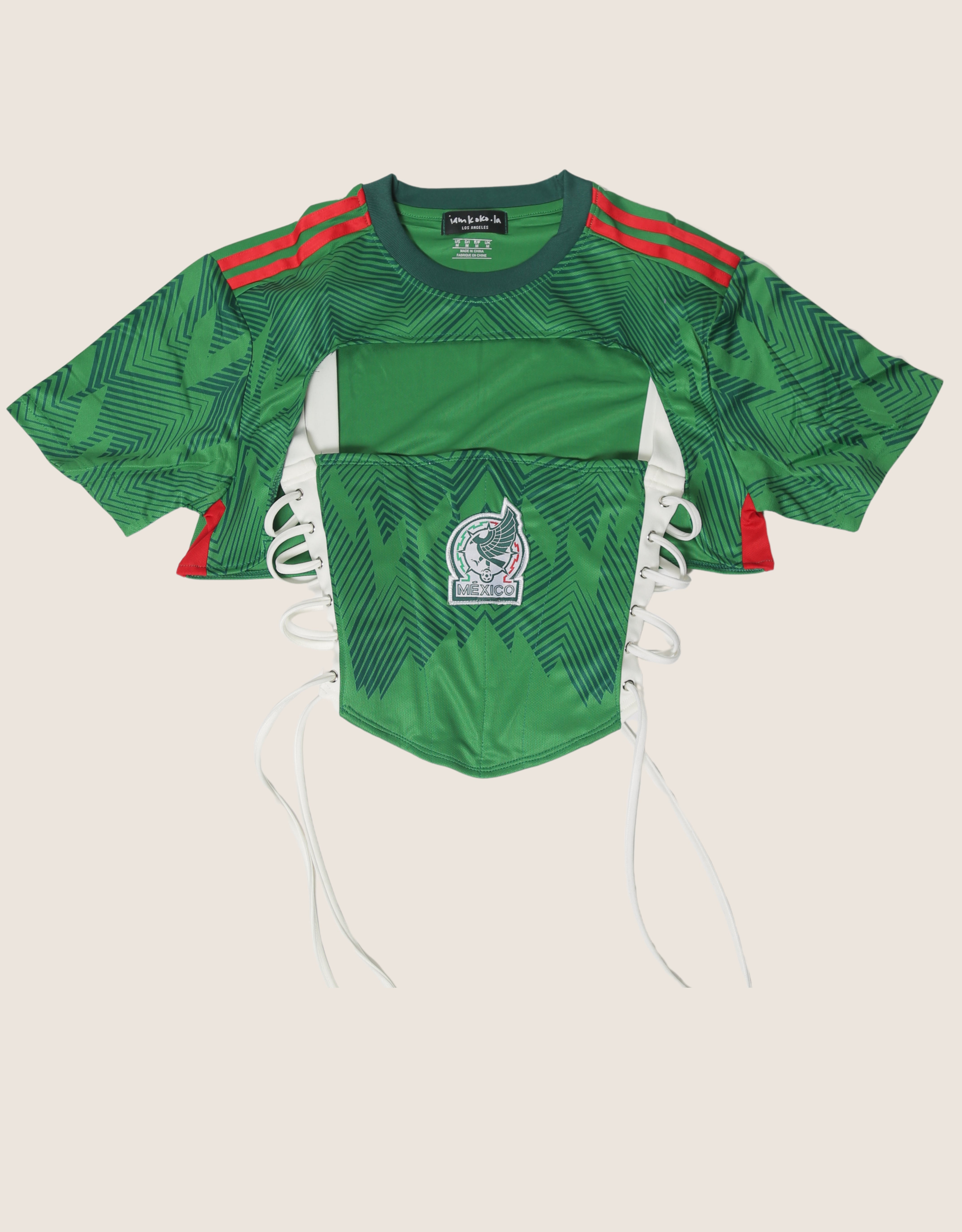 Mexico reworked cropped corset with matching shrug