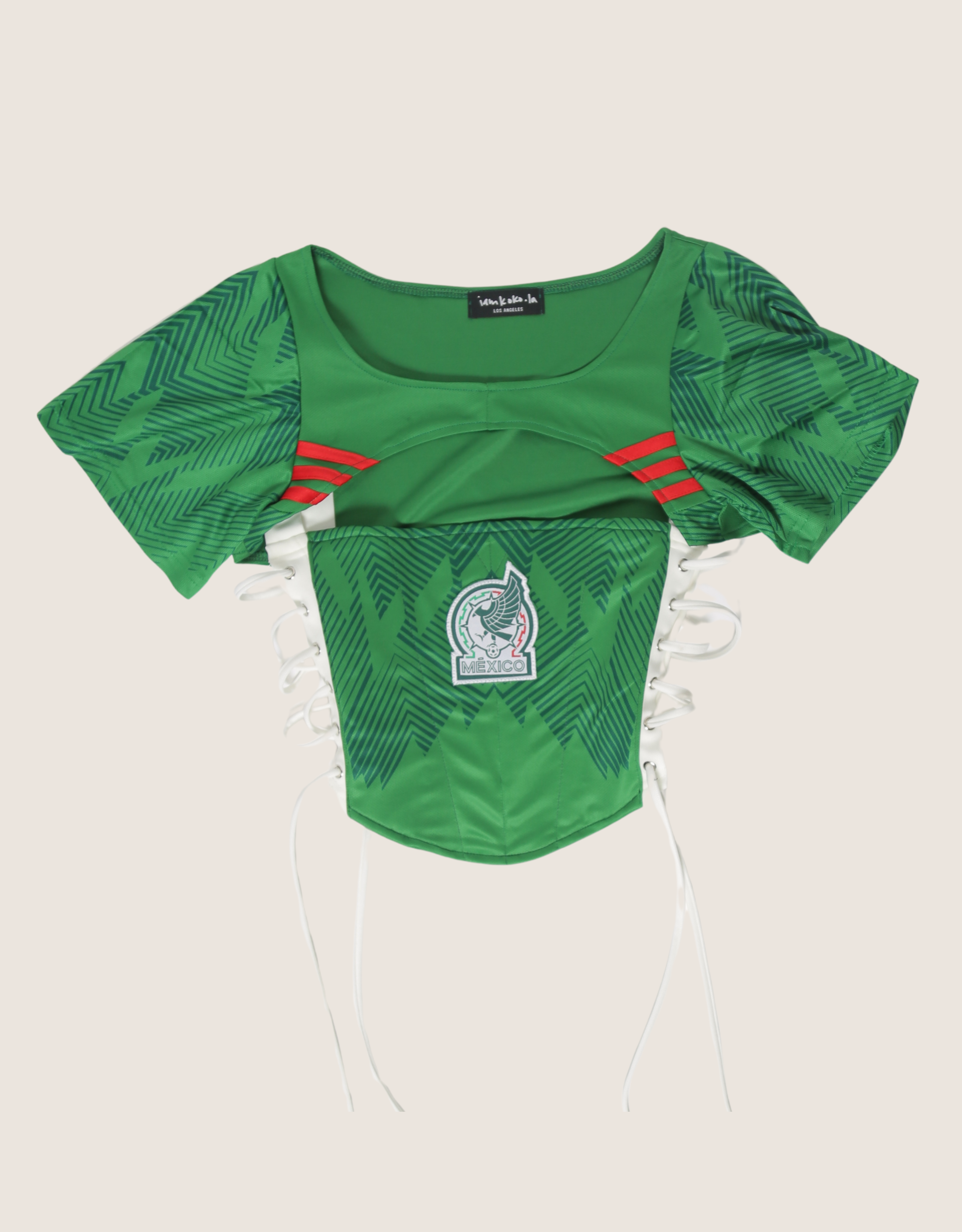 mexico reworked cropped corset with matching shrug